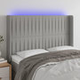 Voir la diapositive 1 : VIDAXL Tete de lit a LED Gris clair 147x16x118/128 cm Tissu