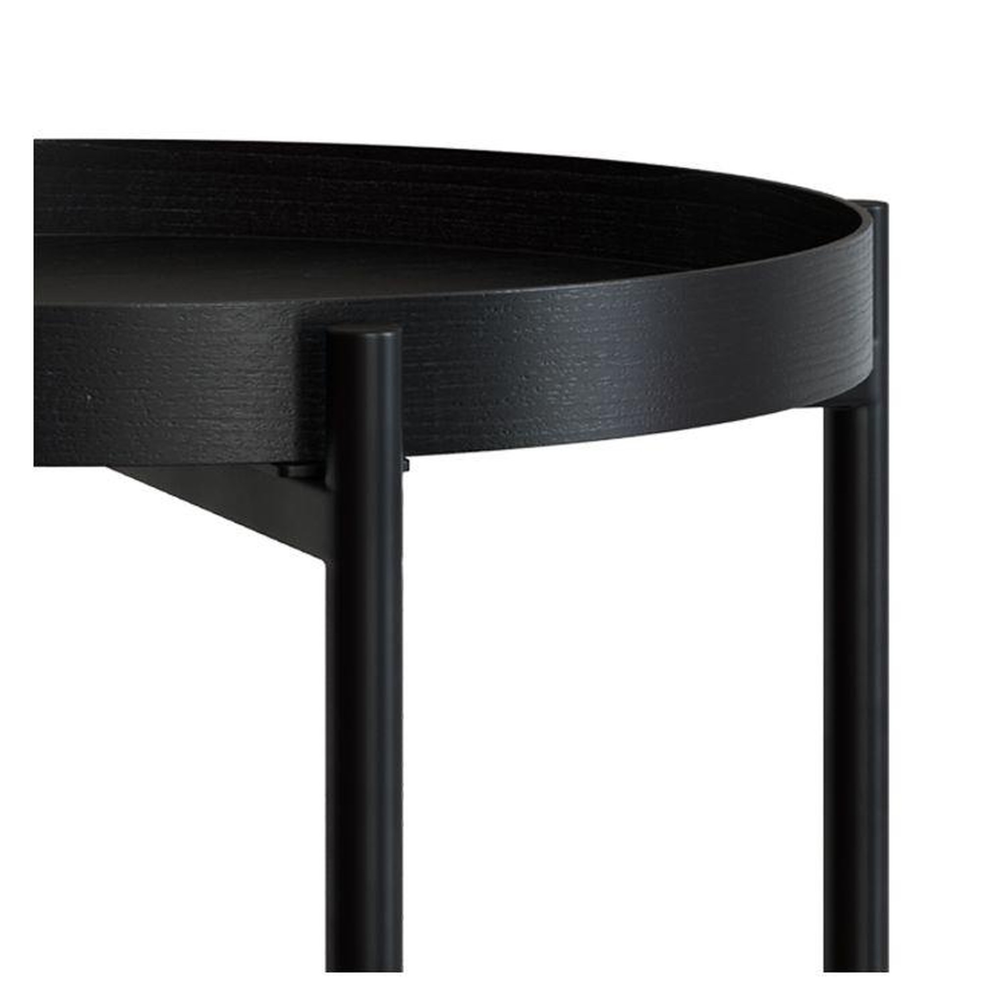 Voir la diapositive 3 : MAISON PAVANE Table basse en cannage et bois de mindi noir d49 cm-lukut