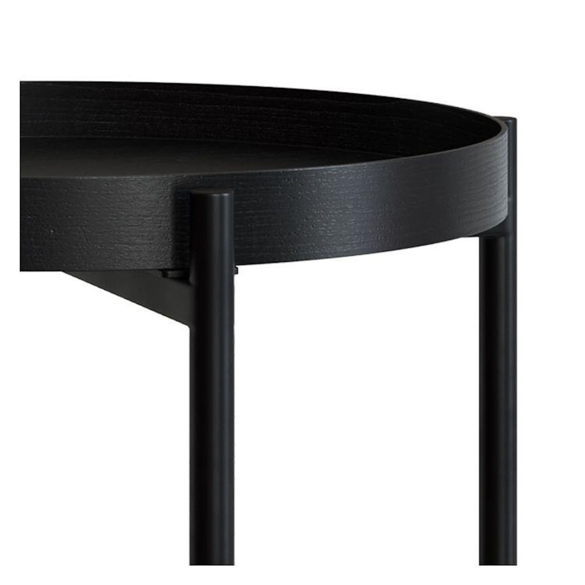 Rendez vous déco Table basse en cannage et bois de mindi noir D49 cm-Lukut