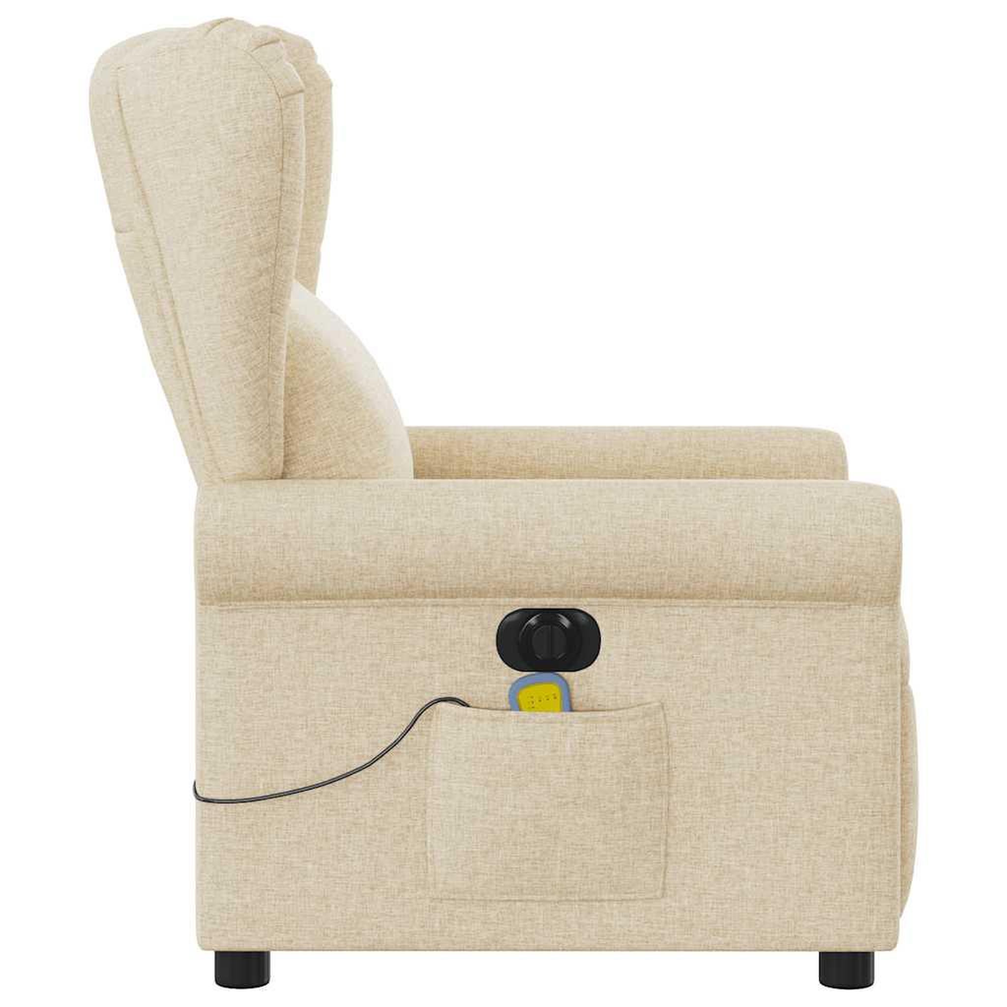 Voir la diapositive 5 : VIDAXL Fauteuil inclinable de massage electrique creme tissu