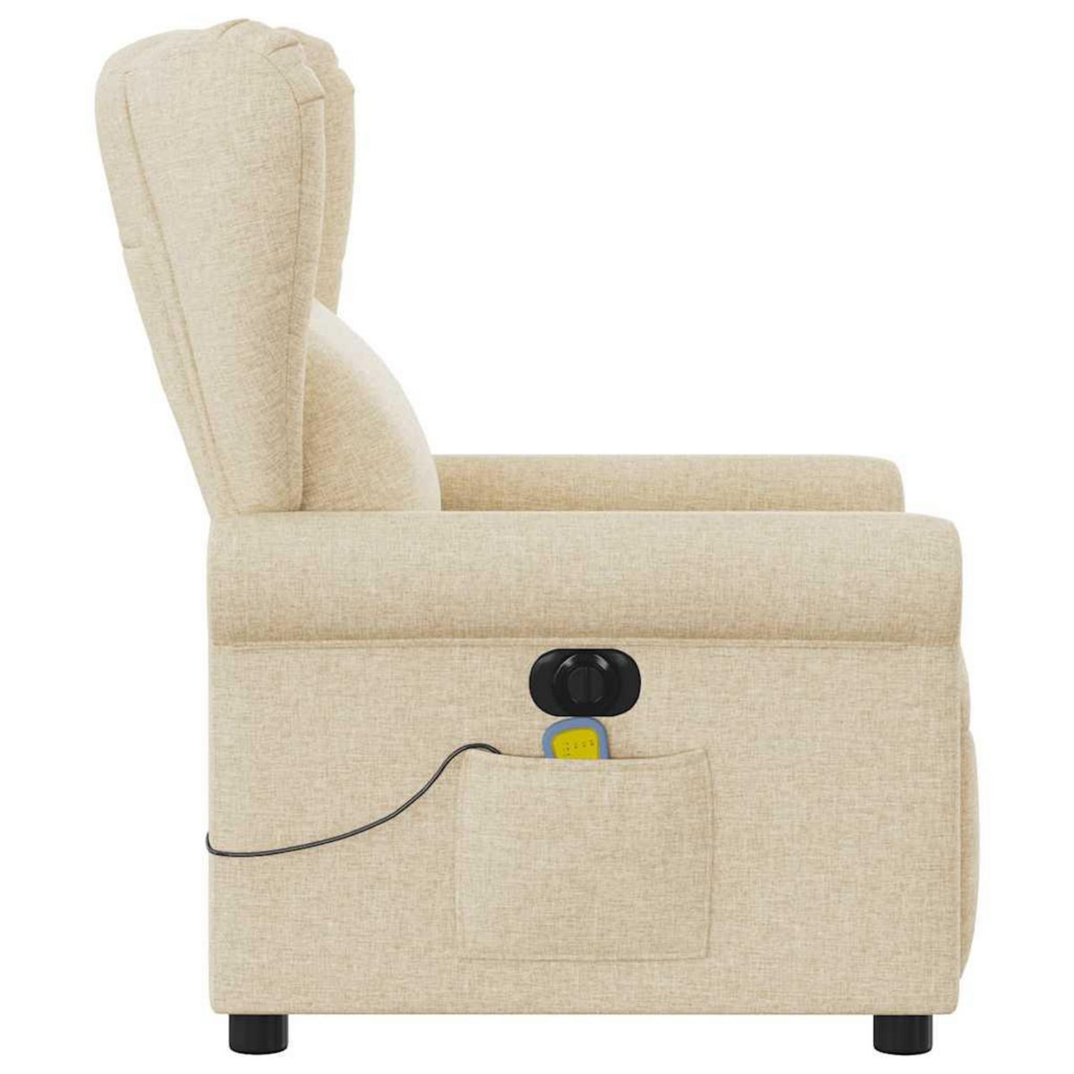VIDAXL Fauteuil inclinable de massage electrique creme tissu