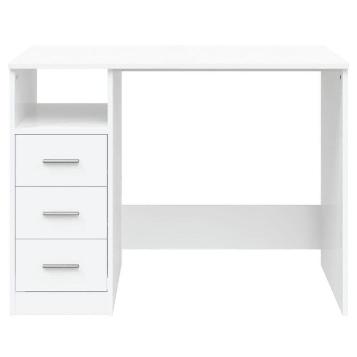 VIDAXL Bureau avec tiroirs Blanc 102x50x76 cm Bois d'ingenierie