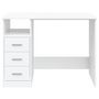 Voir la diapositive 4 : VIDAXL Bureau avec tiroirs Blanc 102x50x76 cm Bois d'ingenierie