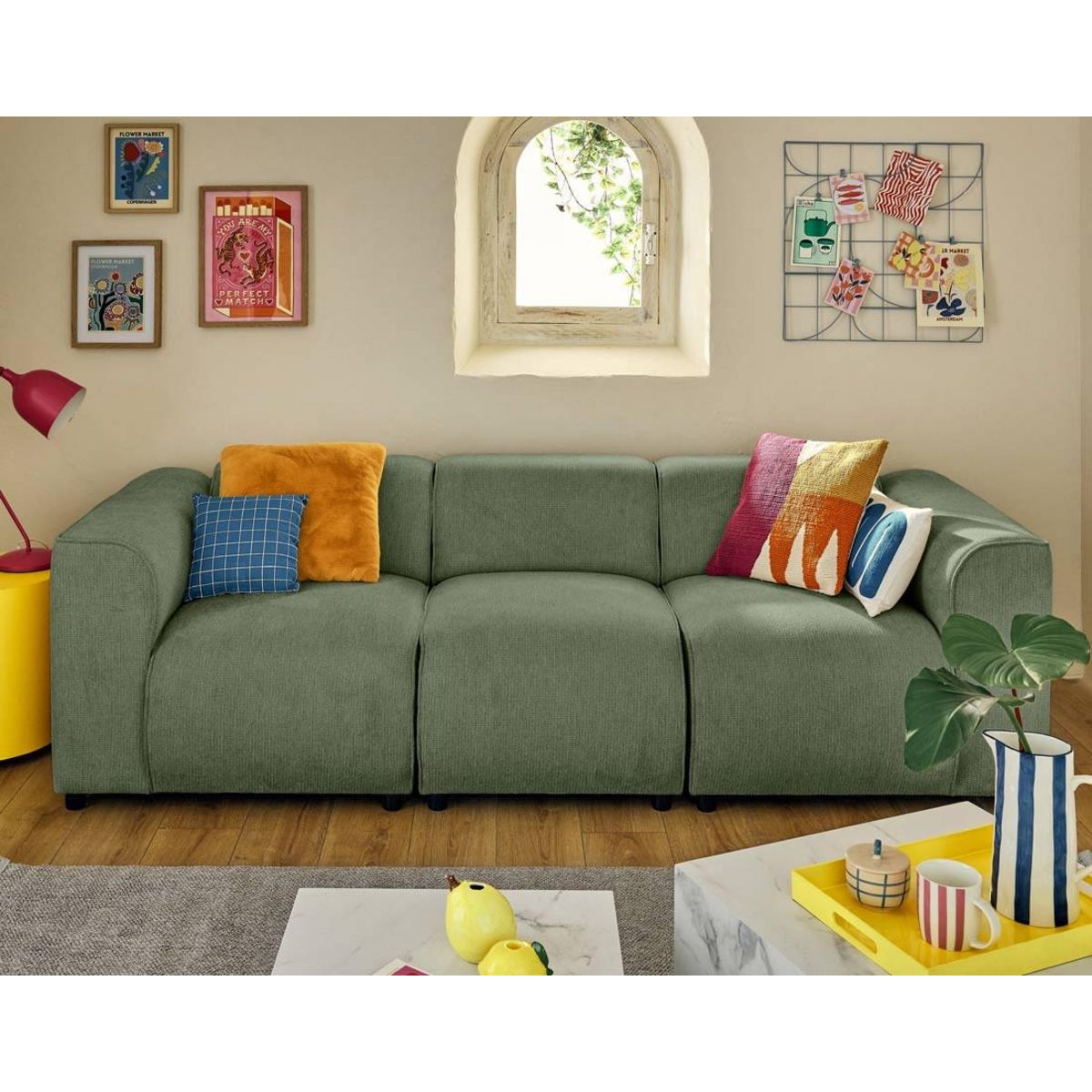 LISA DESIGN Suaro - module d'assise sans accoudoirs en tissu texturé