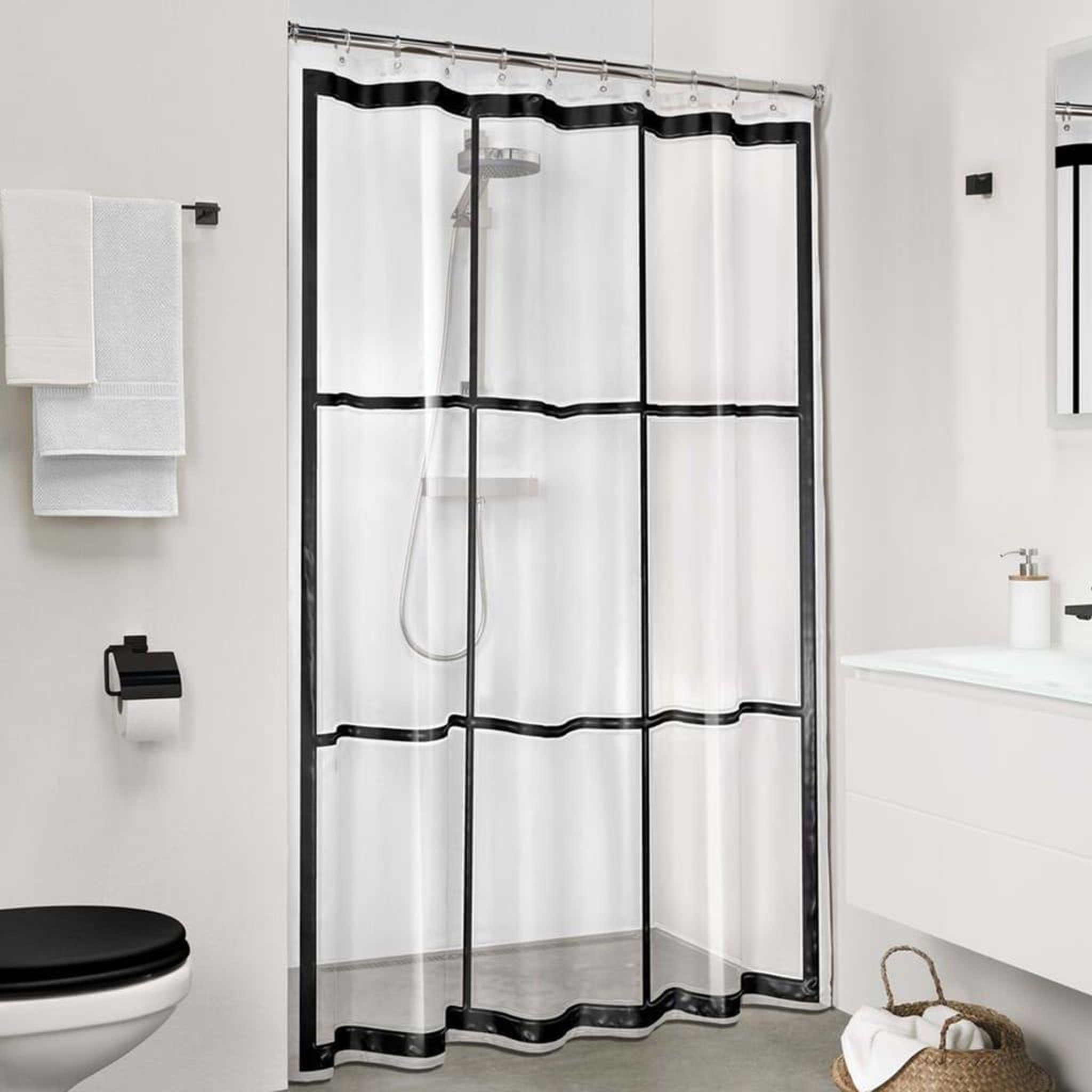 Voir la diapositive 1 : SEALSKIN Sealskin Rideau de douche Brix Transparent