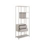 Voir la diapositive 3 : LISA DESIGN Anthea - étagère filaire métal avec plaquage en effet bois blanchi - avec tiroirs - 77 cm - gris