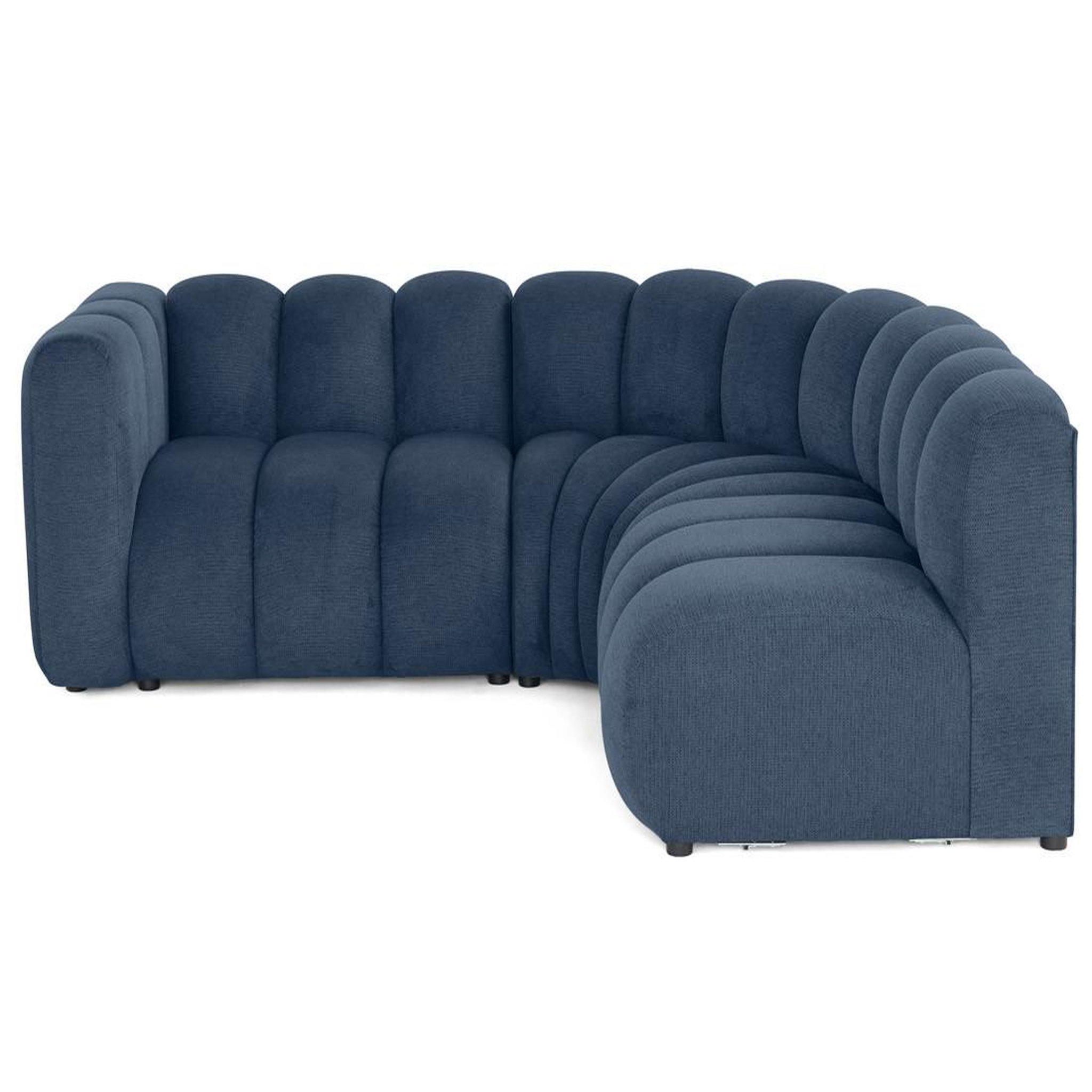 BEST MOBILIER Debbie - canapé modulable d'angle droit 4 places avec accoudoir en tissu texturé. Coloris disponibles : Beige