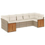 Voir la diapositive 2 : VIDAXL Salon de jardin avec coussins 7 pcs beige resine tressee