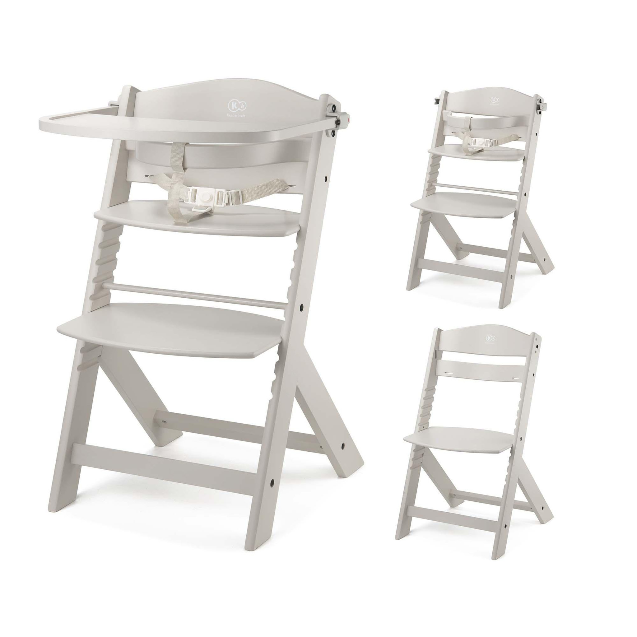 Voir la diapositive 1 : KINDERKRAFT Chaise haute bois 3 en 1 reglable avec harnais