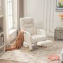 Voir la diapositive 2 : MERAX Fauteuil à Bascule Rocking Chair Avec Repose-pieds Extensible Blanc
