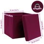 Voir la diapositive 6 : VIDAXL Boîtes de rangement 4 pcs Rouge fonce 32x32x32 cm Tissu