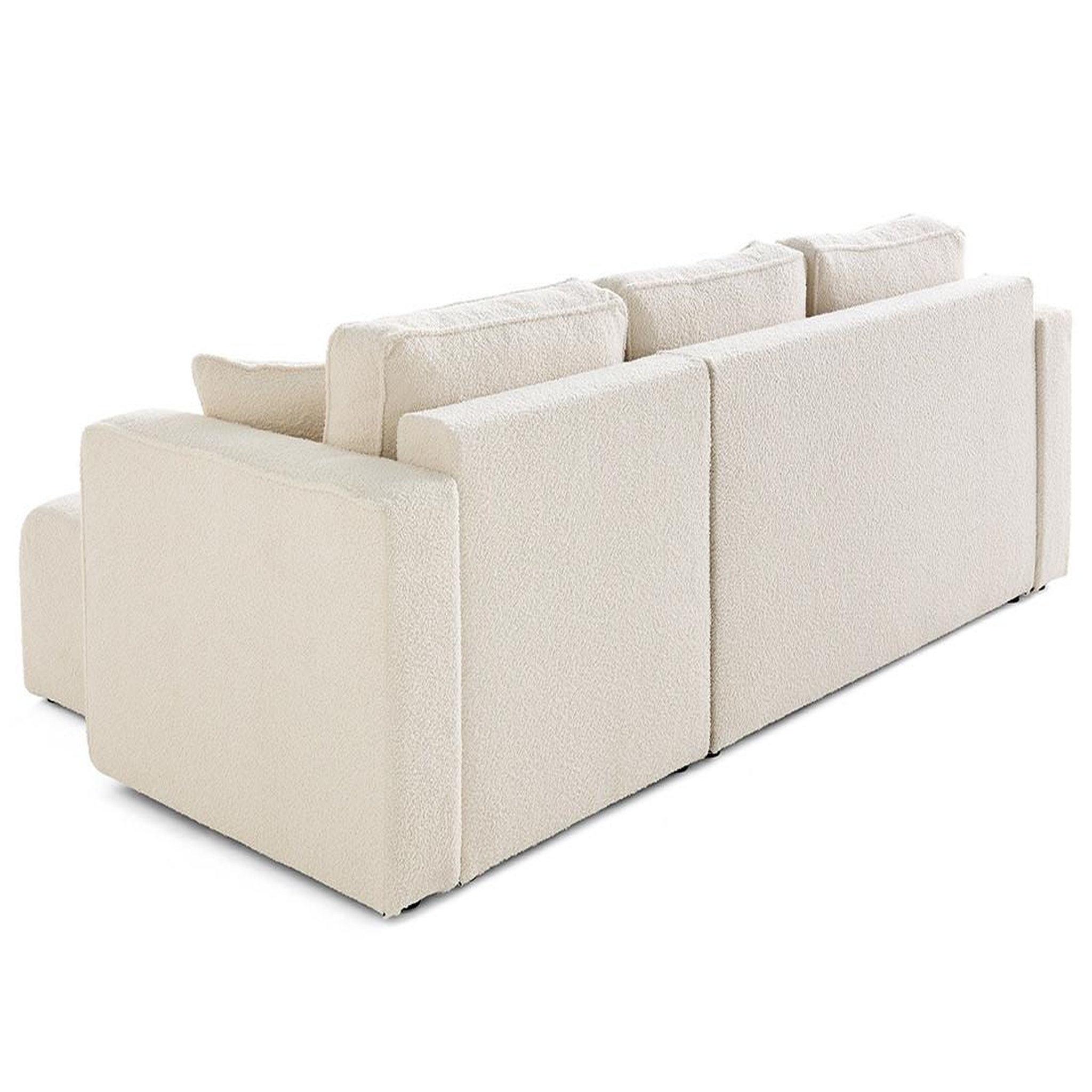 Voir la diapositive 5 : BEST MOBILIER Topaze - canapé d'angle déhoussable réversible 4 places en tissu bouclette