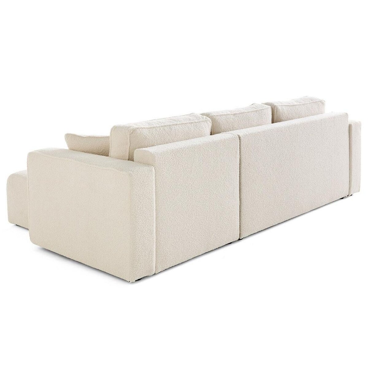 BEST MOBILIER Topaze - canapé d'angle déhoussable réversible 4 places en tissu bouclette