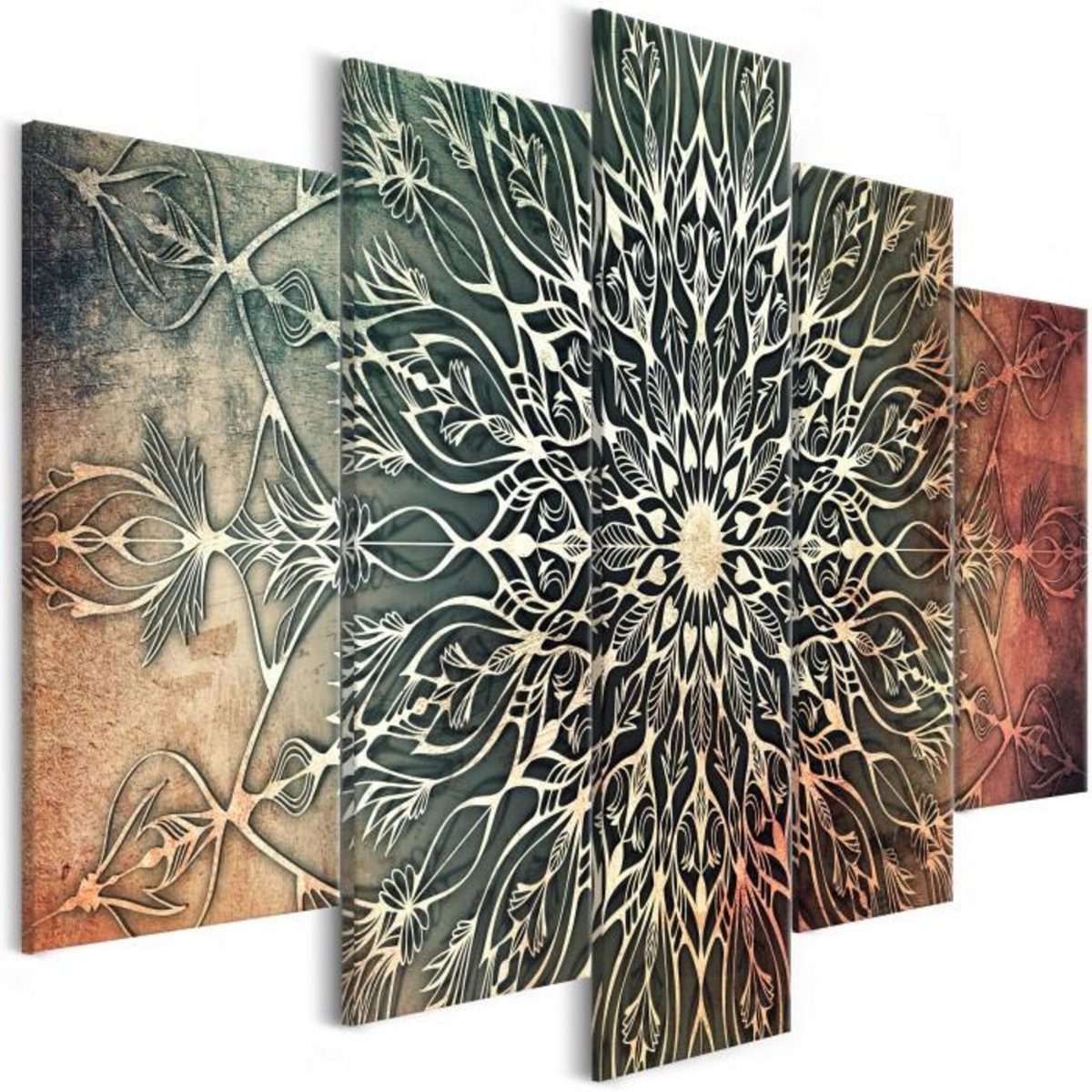 Paris Prix Tableau Imprimé 5 Panneaux  Center Wide Green