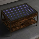 VIDAXL Table basse avec LED Infinity chene fume 70x50x38 cm