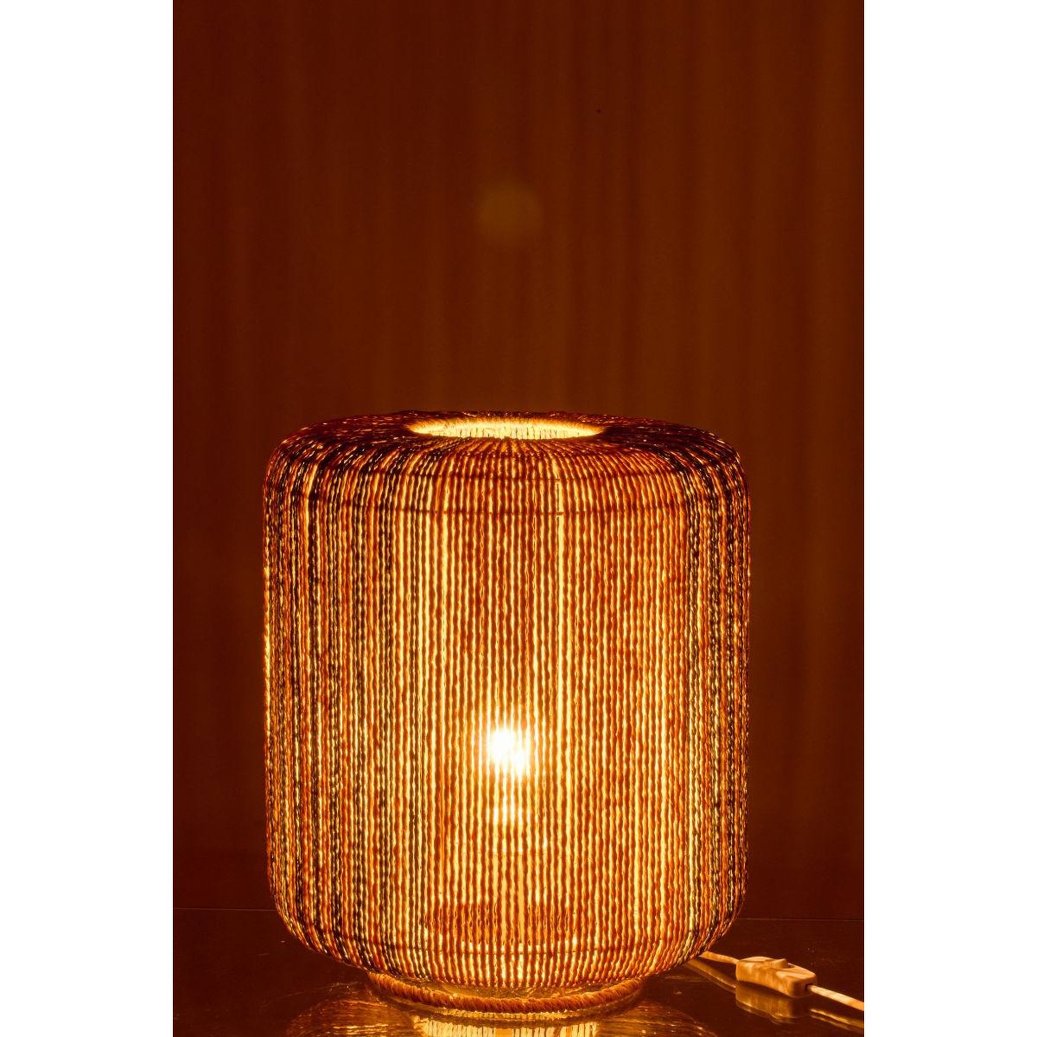 Voir la diapositive 4 : J-LINE Lampe à poser corde  chase  39cm turquoise & naturel