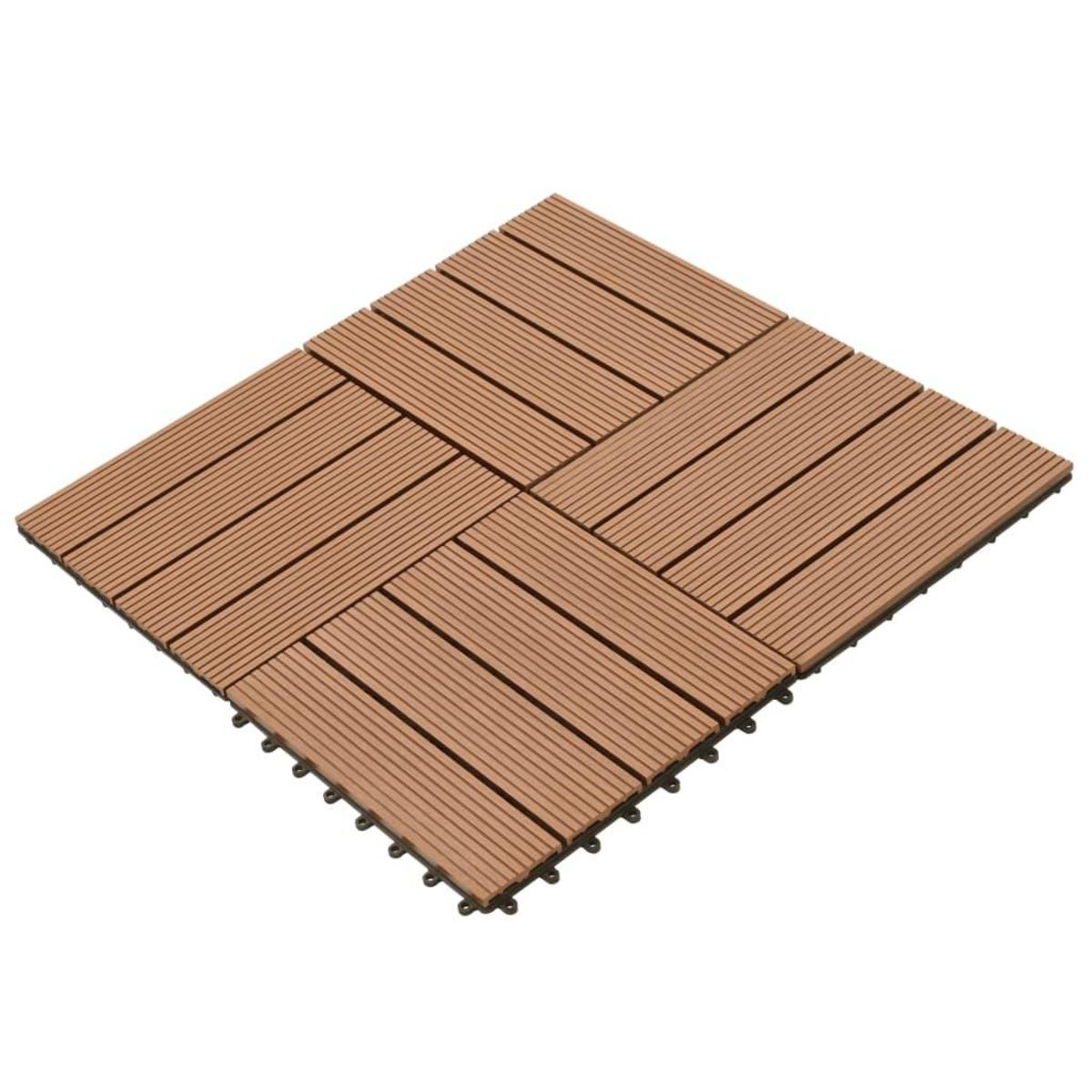 VIDAXL Carreau de terrasse 22 pcs 30 x 30 cm 2 m^2 WPC Marron