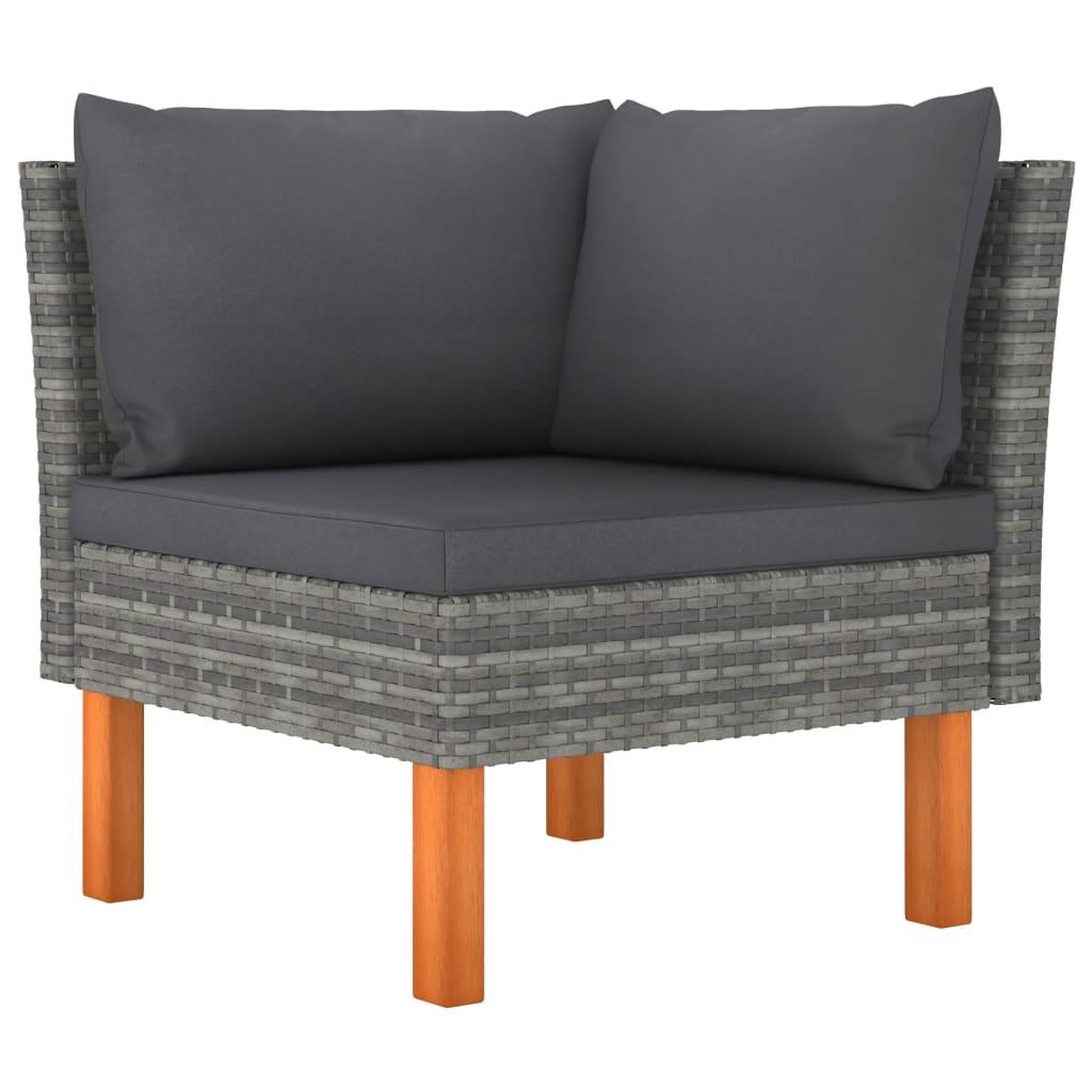 Voir la diapositive 4 : VIDAXL Canape de jardin a 4 places avec coussins Gris Resine tressee