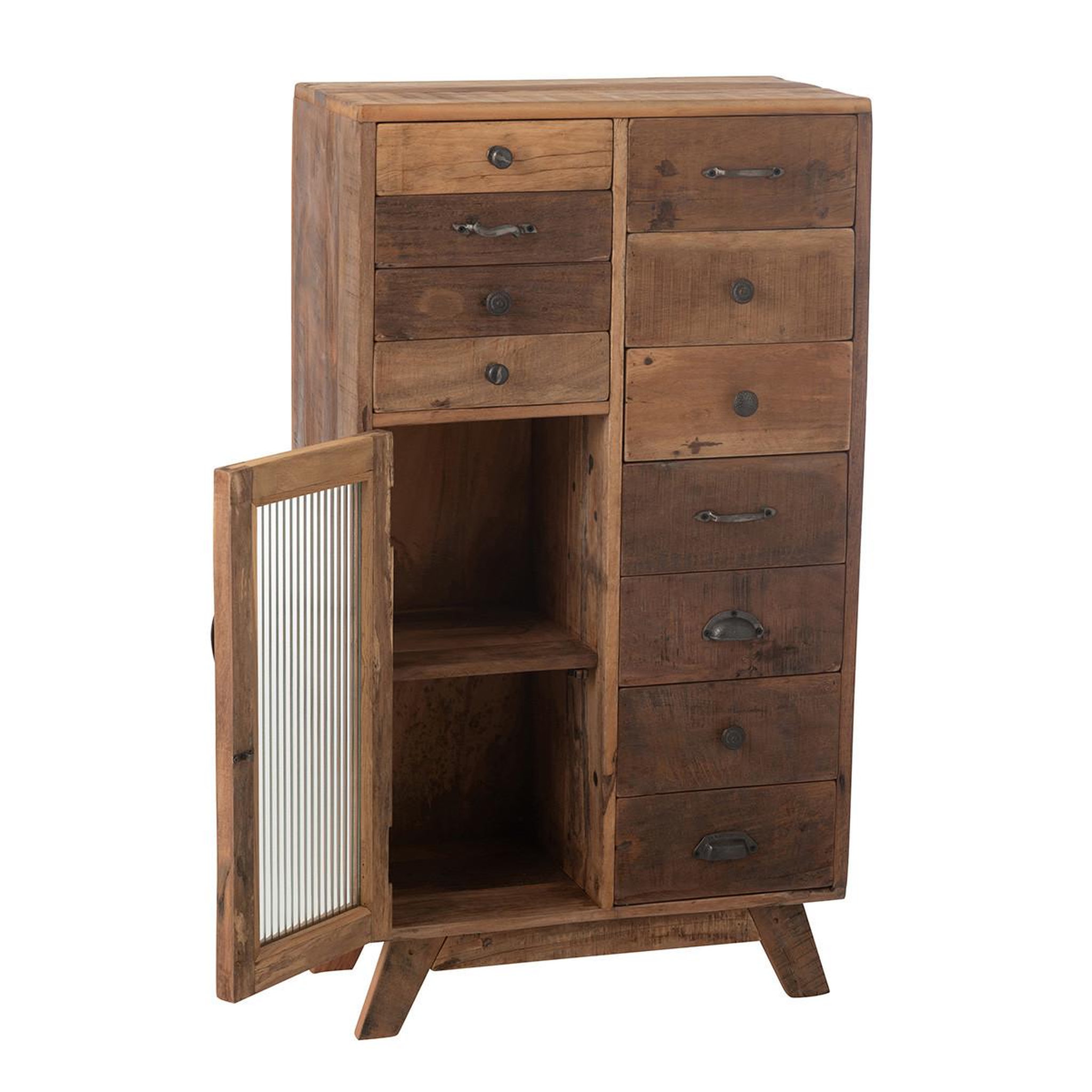 Voir la diapositive 5 : J-LINE Buffet à tiroirs en bois  vinto  110cm naturel