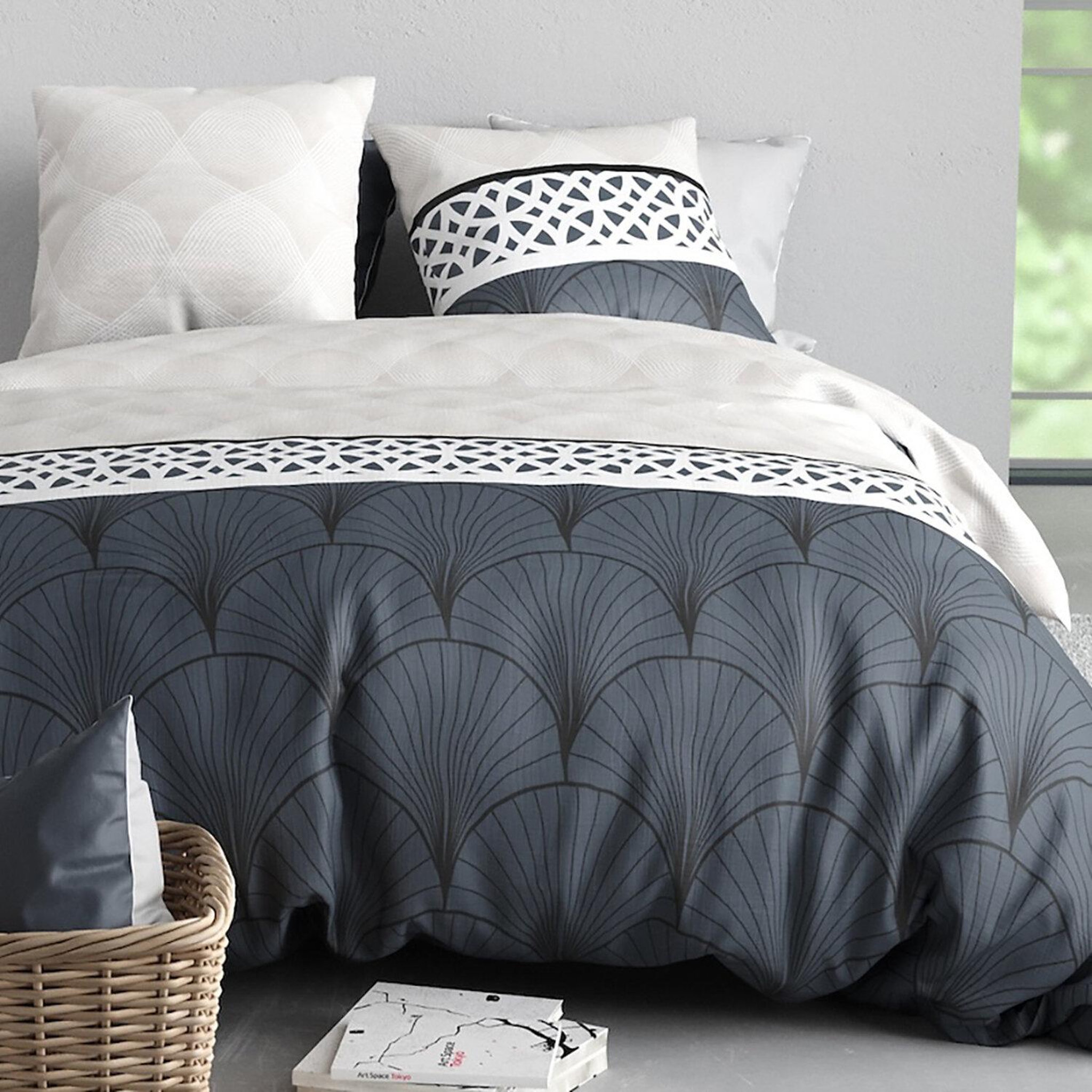 ATELIER DU COTON Parure housse de couette 100% coton 57fils arcadia. Coloris disponibles : Multicolore