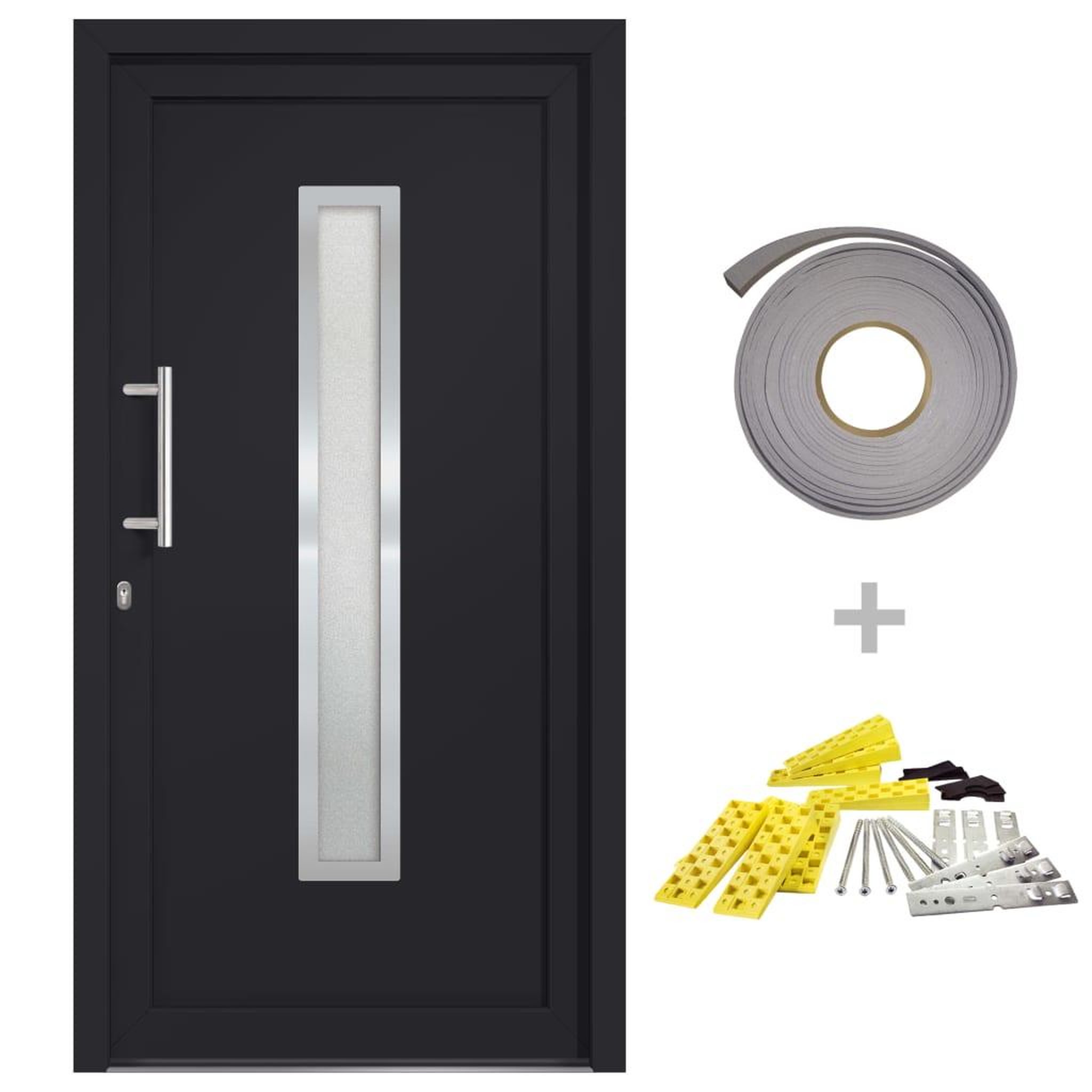 Voir la diapositive 2 : VIDAXL Porte d'entree Anthracite 108x208 cm