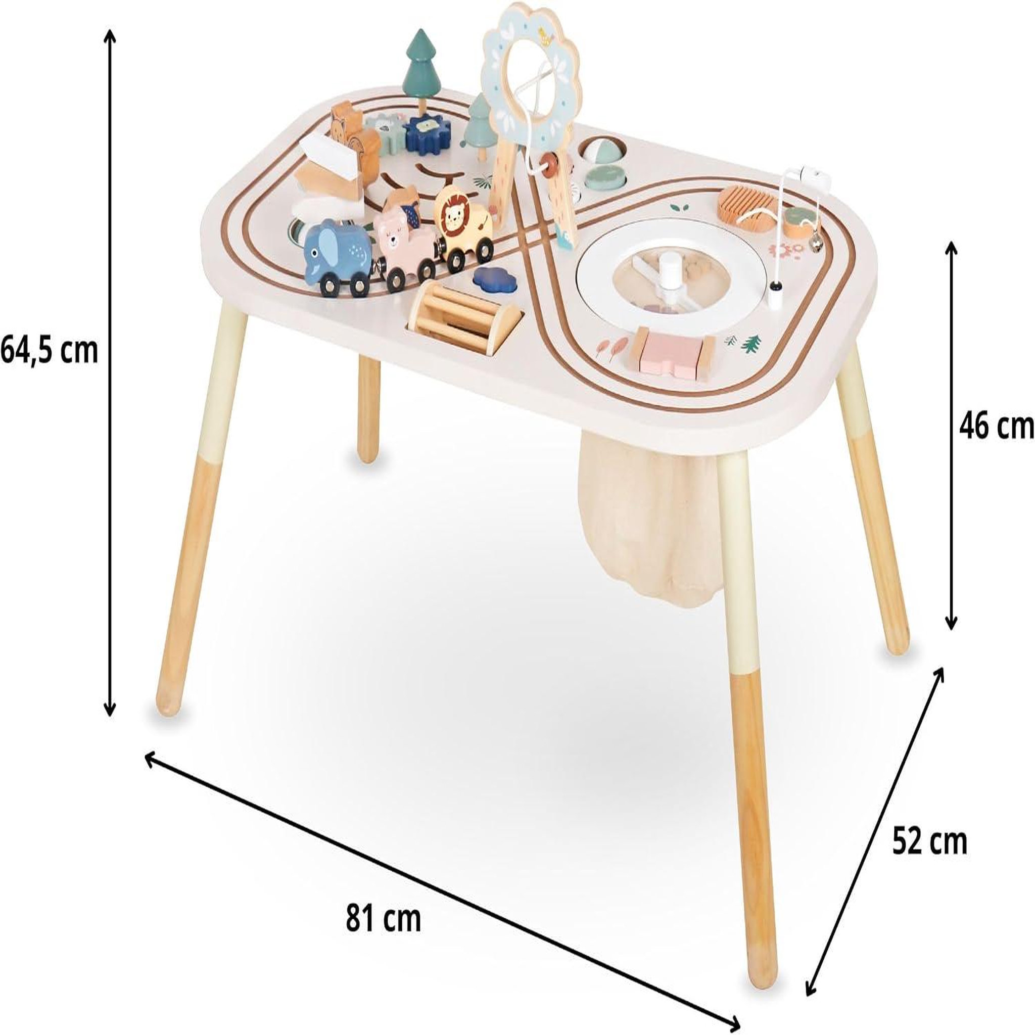 Voir la diapositive 3 : MAMABRUM Table d'activités Bois Jeux Éducatif Enfant 3+, Boucle Motrice avec Perles, trieuse de Forme, Hochet