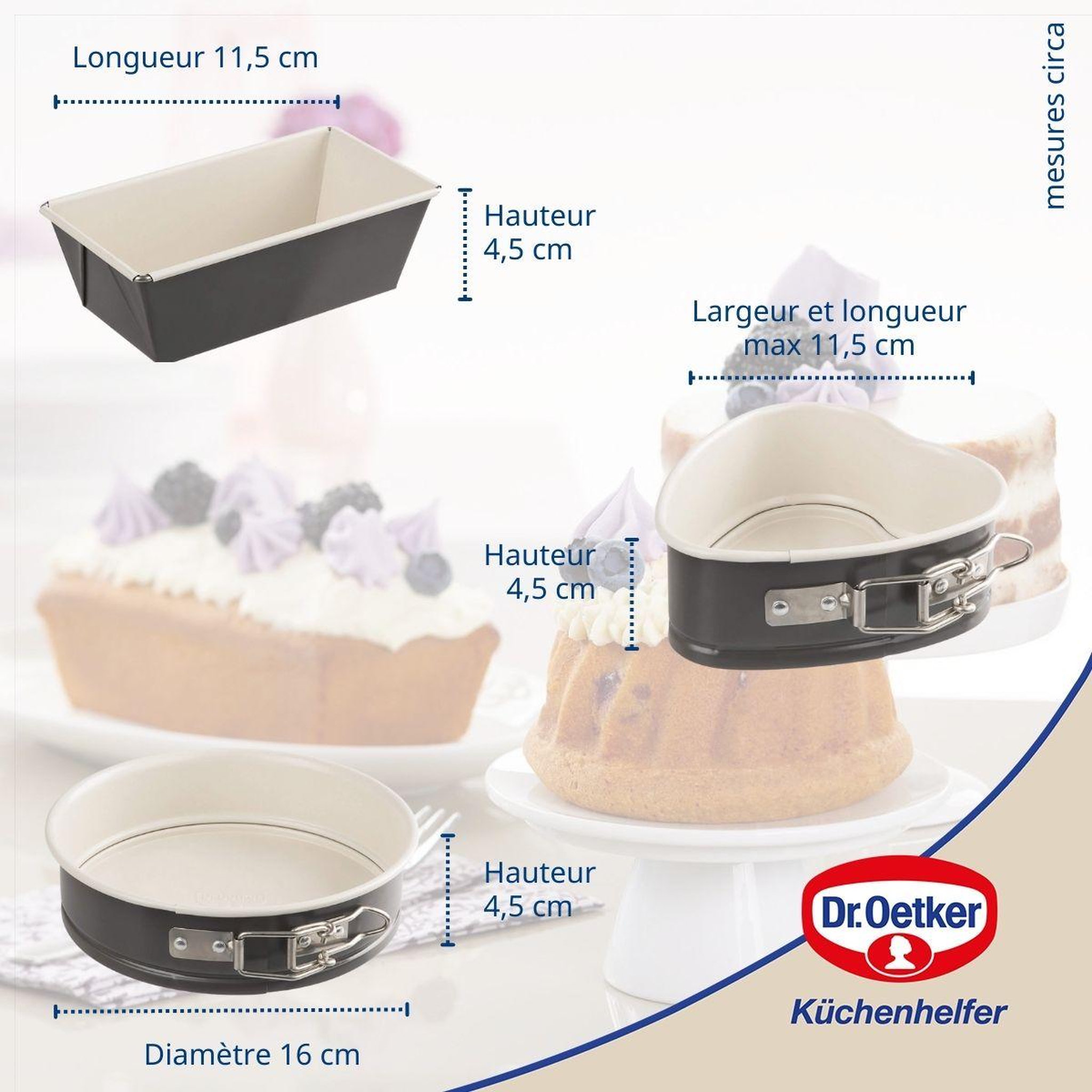 Voir la diapositive 4 : DR.OETKER Set de 3 mini moules dr oetker exclusive