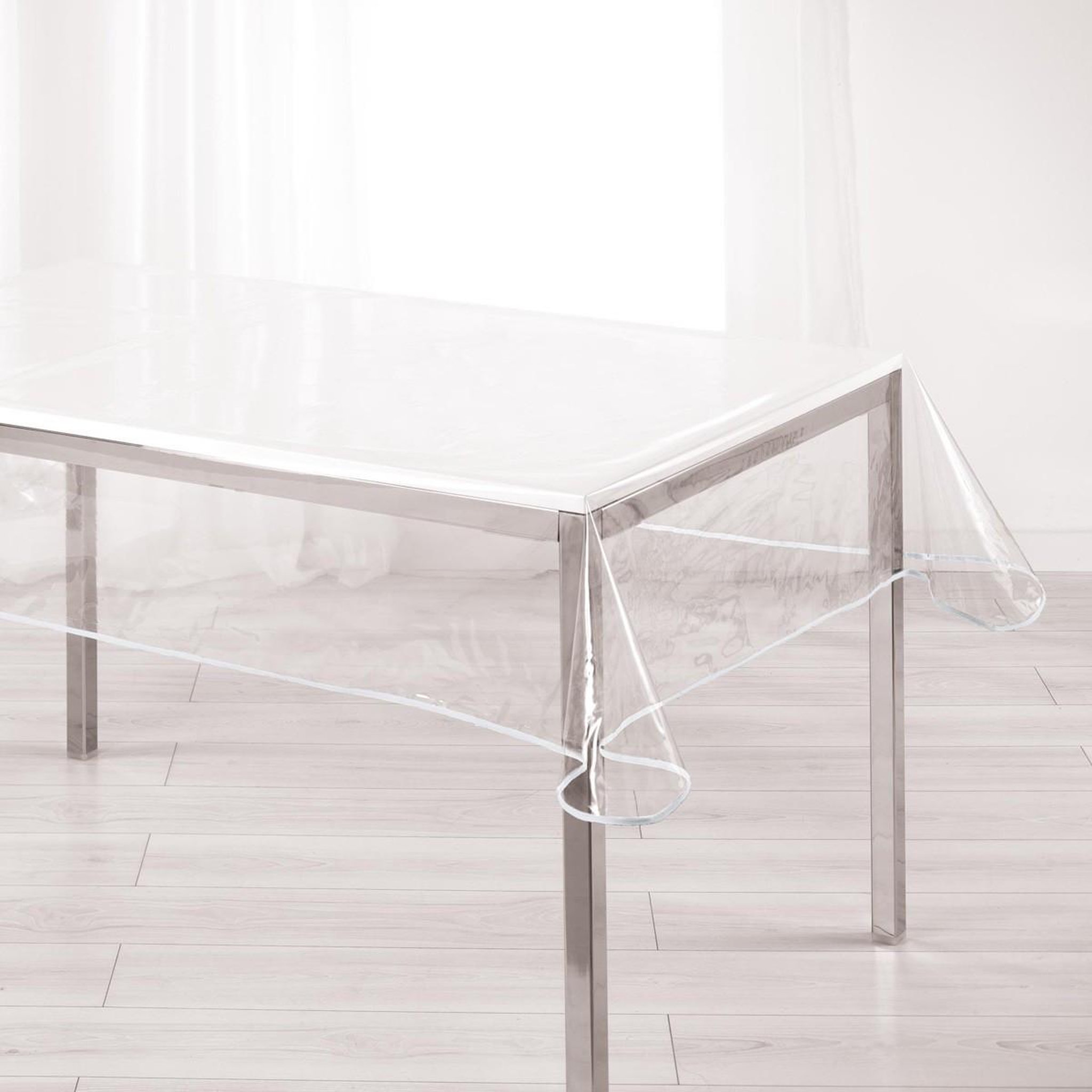Douceur d'Intérieur Nappe cristal  garden  140x240cm transparent & blanc