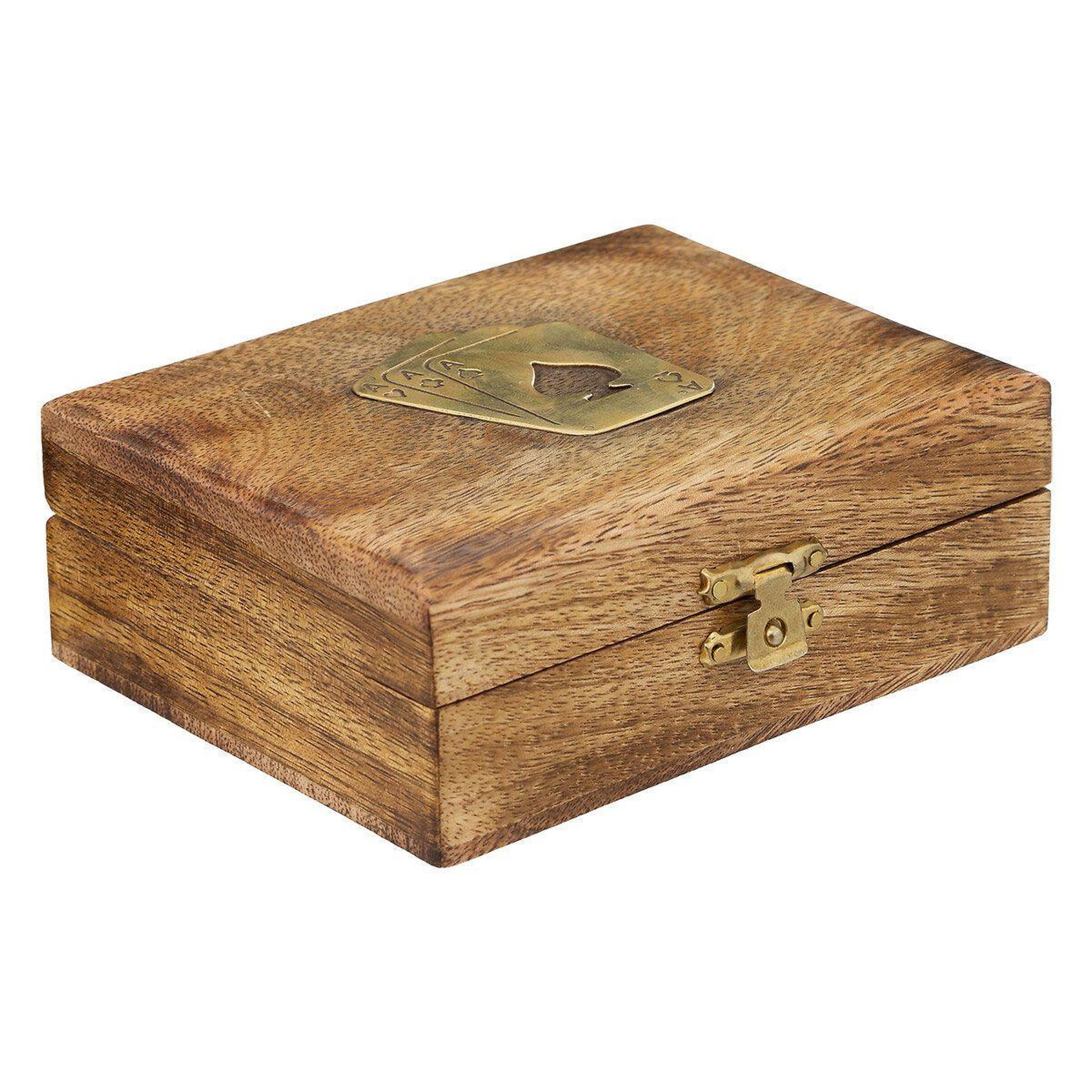 ATMOSPHERA Jeu de cartes en bois  odile  11cm marron