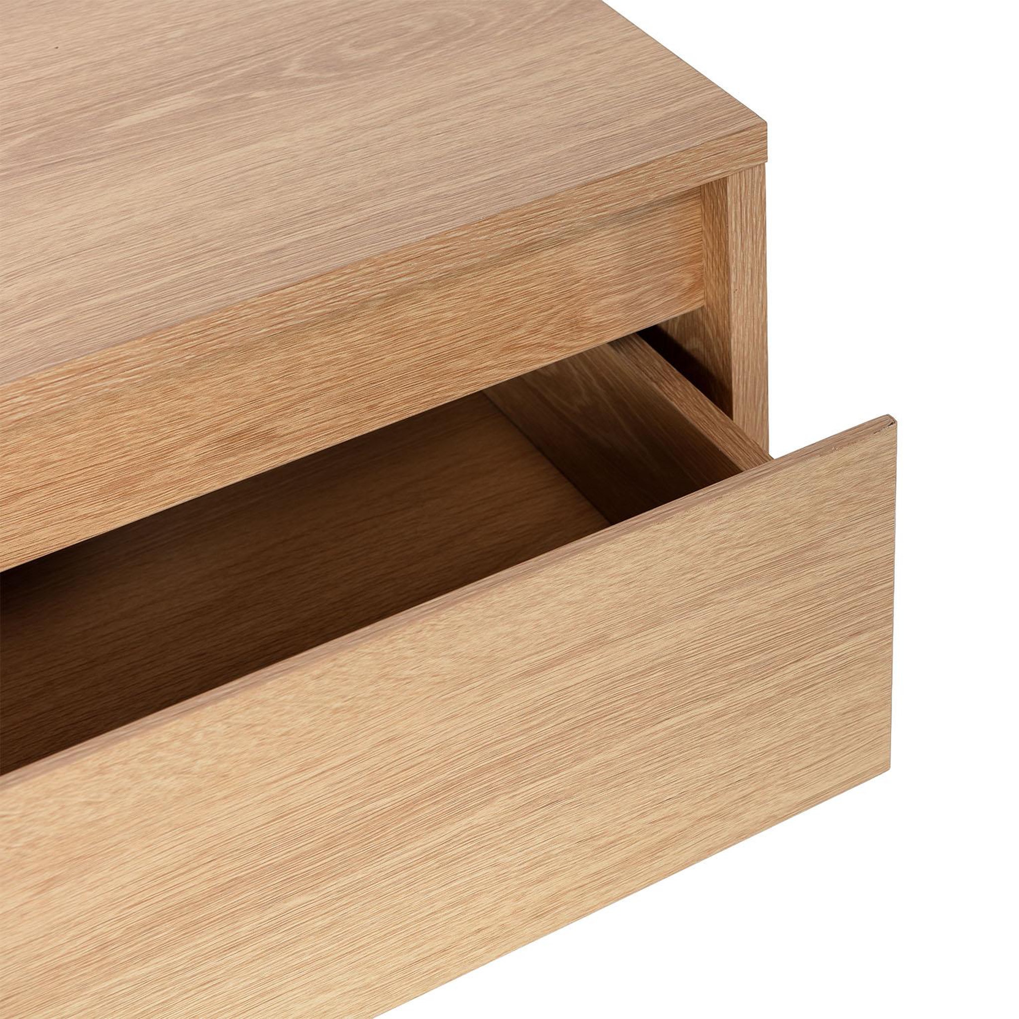 Voir la diapositive 5 : VS VENTA-STOCK Table de chevet flottante Tori 1 tiroir effet Chêne