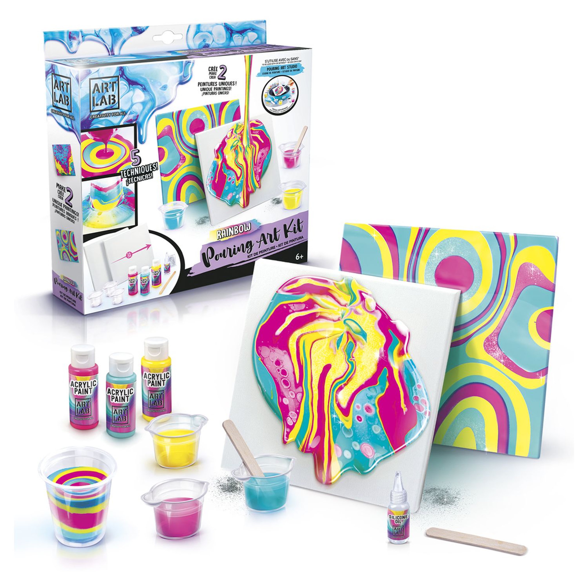 Voir la diapositive 3 : CANAL TOYS Kit Pouring Art - Peinture fluide