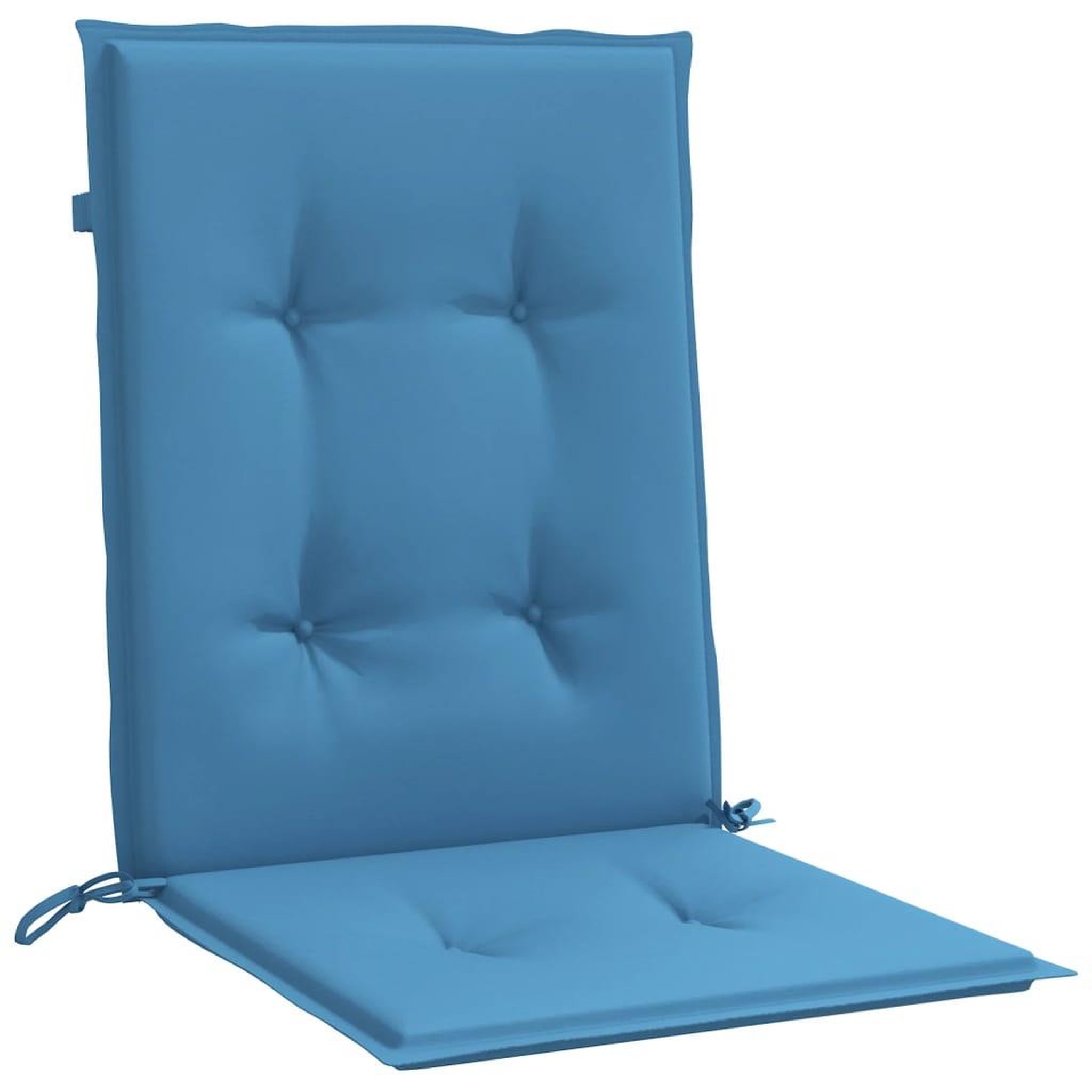 Voir la diapositive 5 : VIDAXL Coussins de chaise a dossier bas lot de 2 bleu melange tissu
