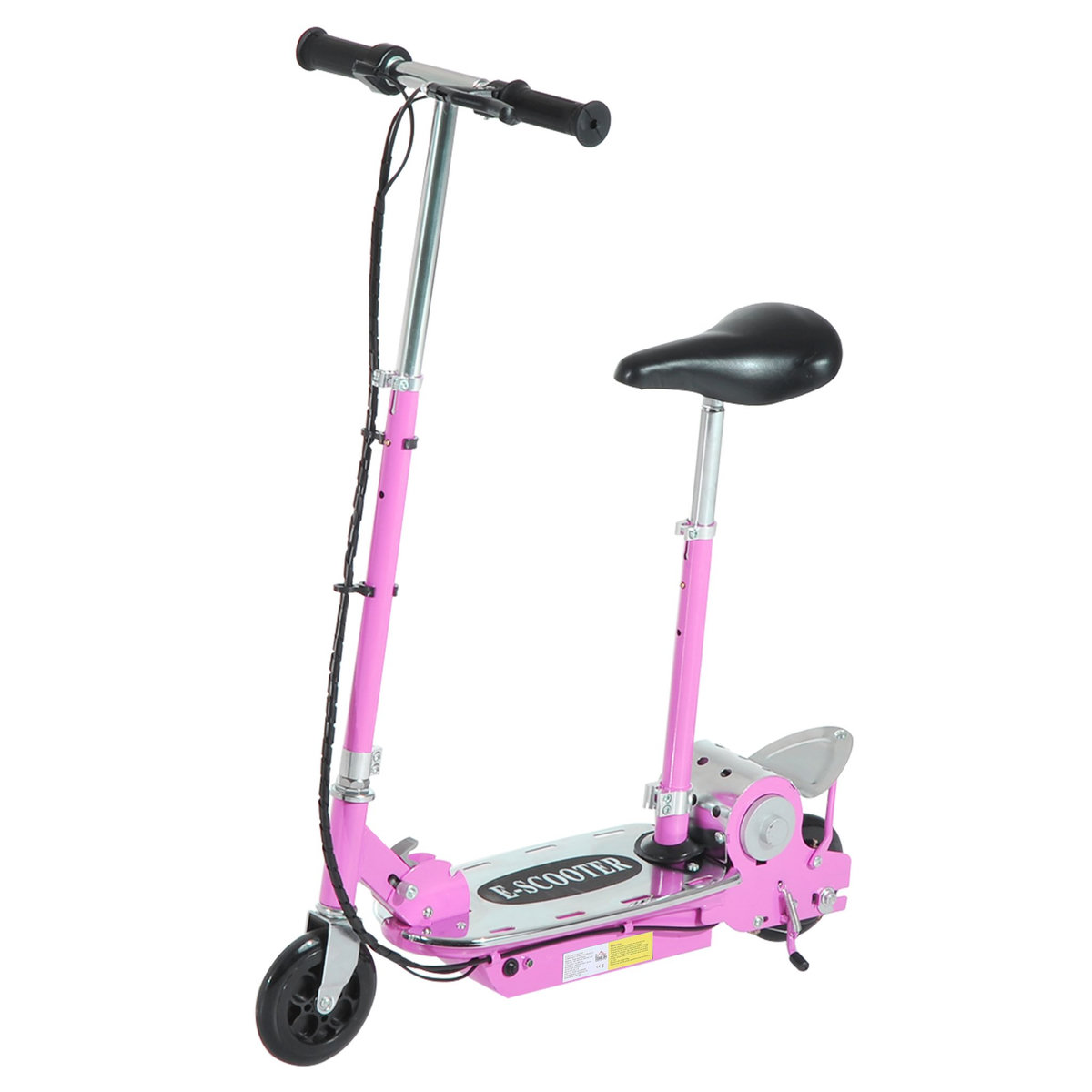 HOMCOM Trottinette électrique 120 W pliable pour enfant de 7 à 12 ans hauteur guidon et selle réglable 10 Km/h max. rose