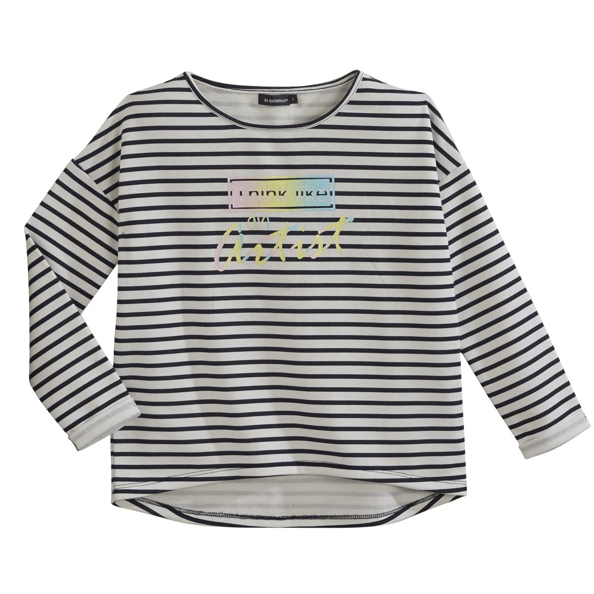 IN EXTENSO Sweat rayé base arrondie fille