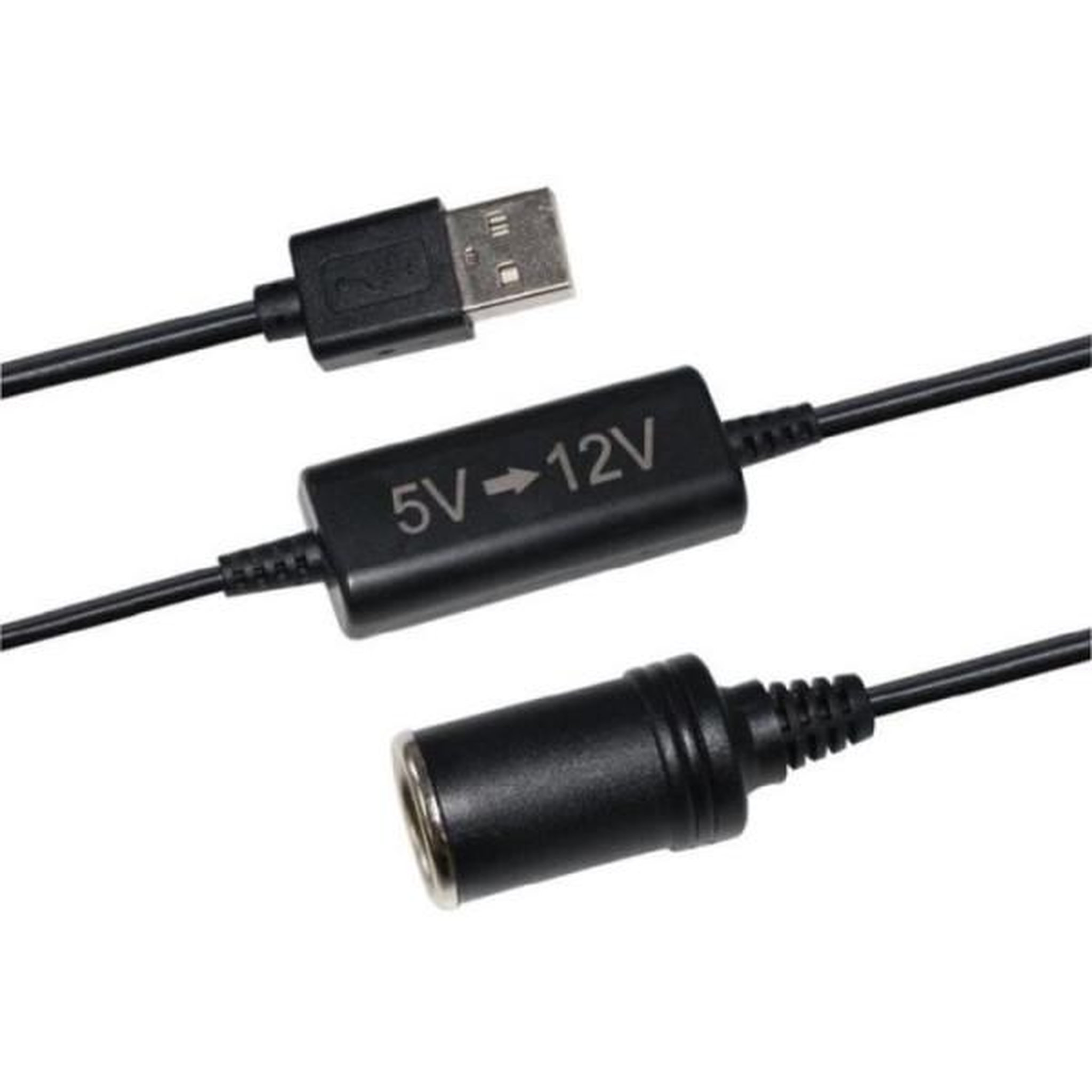 HTC EQUIPEMENT Convertisseur prise allume-cigare USB 5V vers 12V - HTC EQUIPEMENT - 12W et cable 120cm
