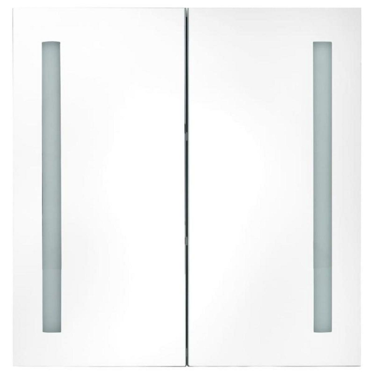 VIDAXL Armoire de salle de bain à miroir LED Blanc brillant 62x14x60cm