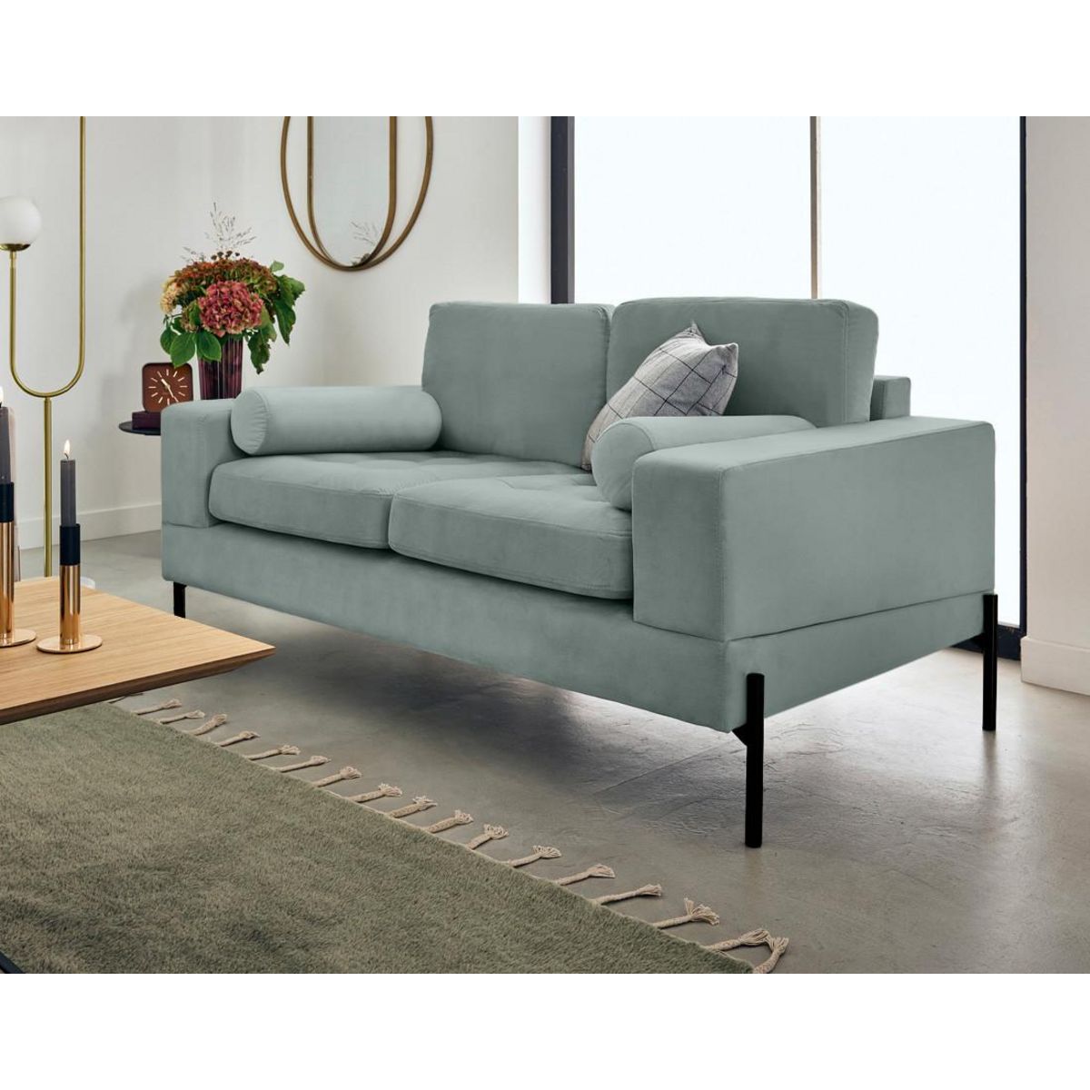 LISA DESIGN Isaure - canapé droit 2 places en velours