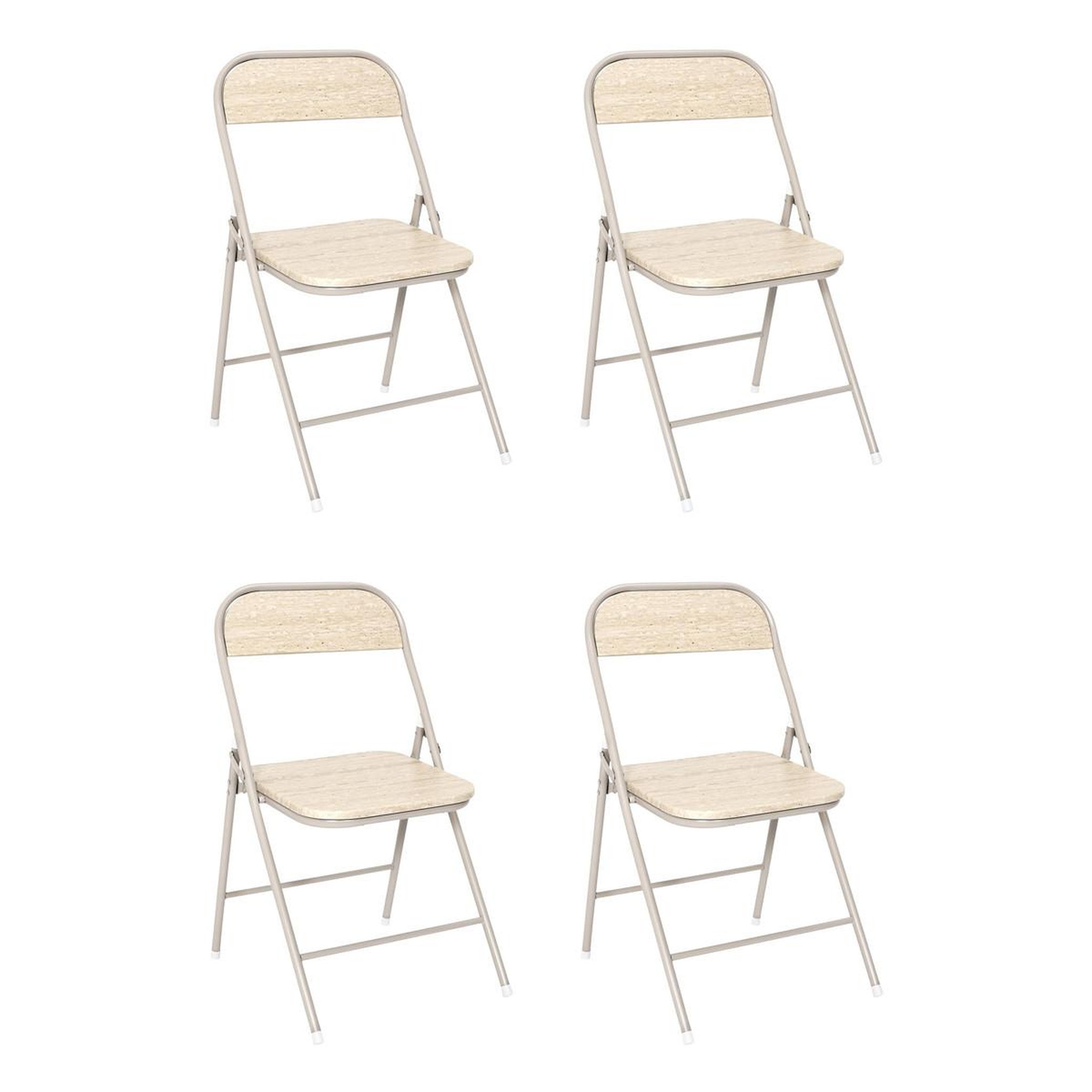 The Home Deco Factory Lot de 4 Chaises Pliantes  Terra Nova  78cm Beige