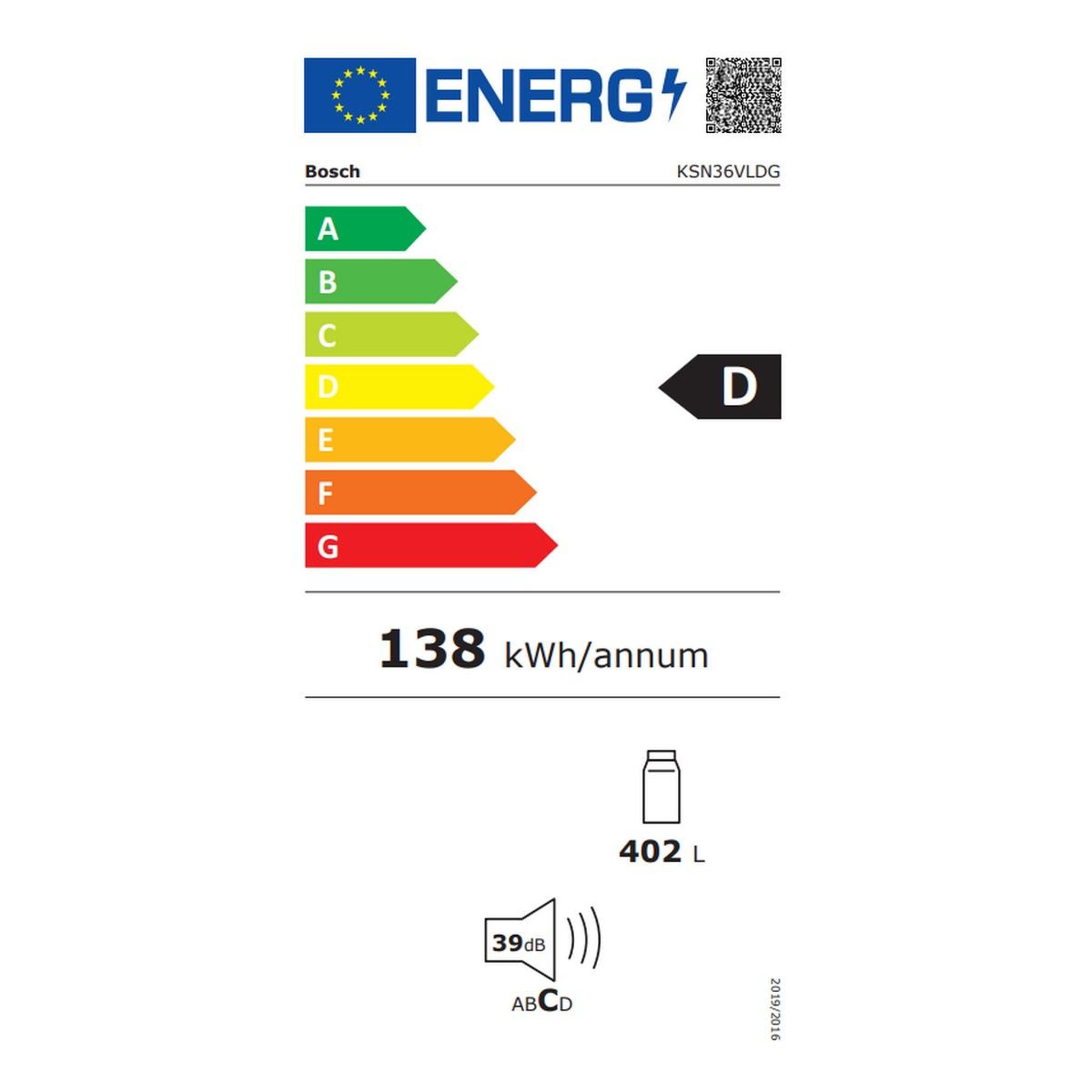 Voir la diapositive 2 : BOSCH Réfrigérateur 1 porte 60cm 402l série 4 - ksn36vldg
