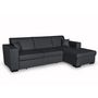 Voir la diapositive 3 : Canapé d'angle droit convertible 4 places avec coffre  de rangement revêtement PU CARIBEA 