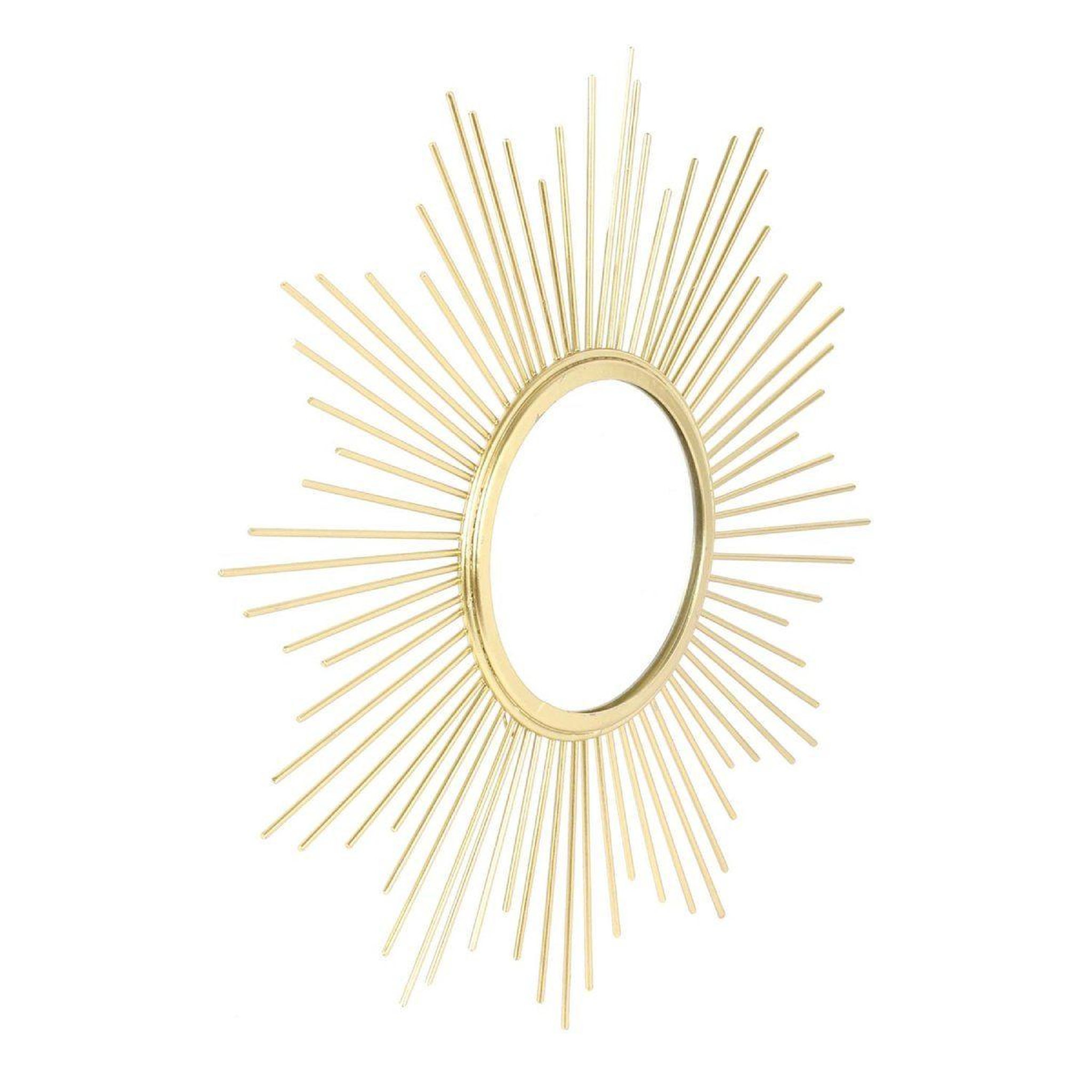 Voir la diapositive 2 : The Home Deco Factory Miroir Mural  Soleil  32cm Or