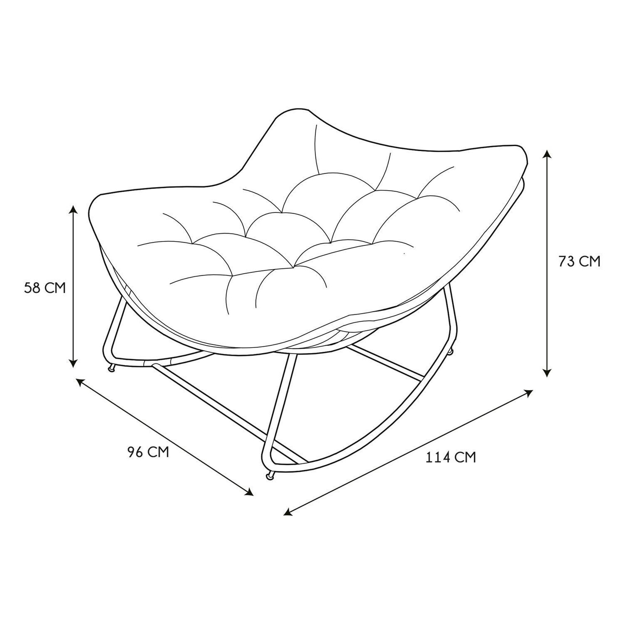 Voir la diapositive 6 : The Home Deco Factory Fauteuil à bascule rembourré Asgar