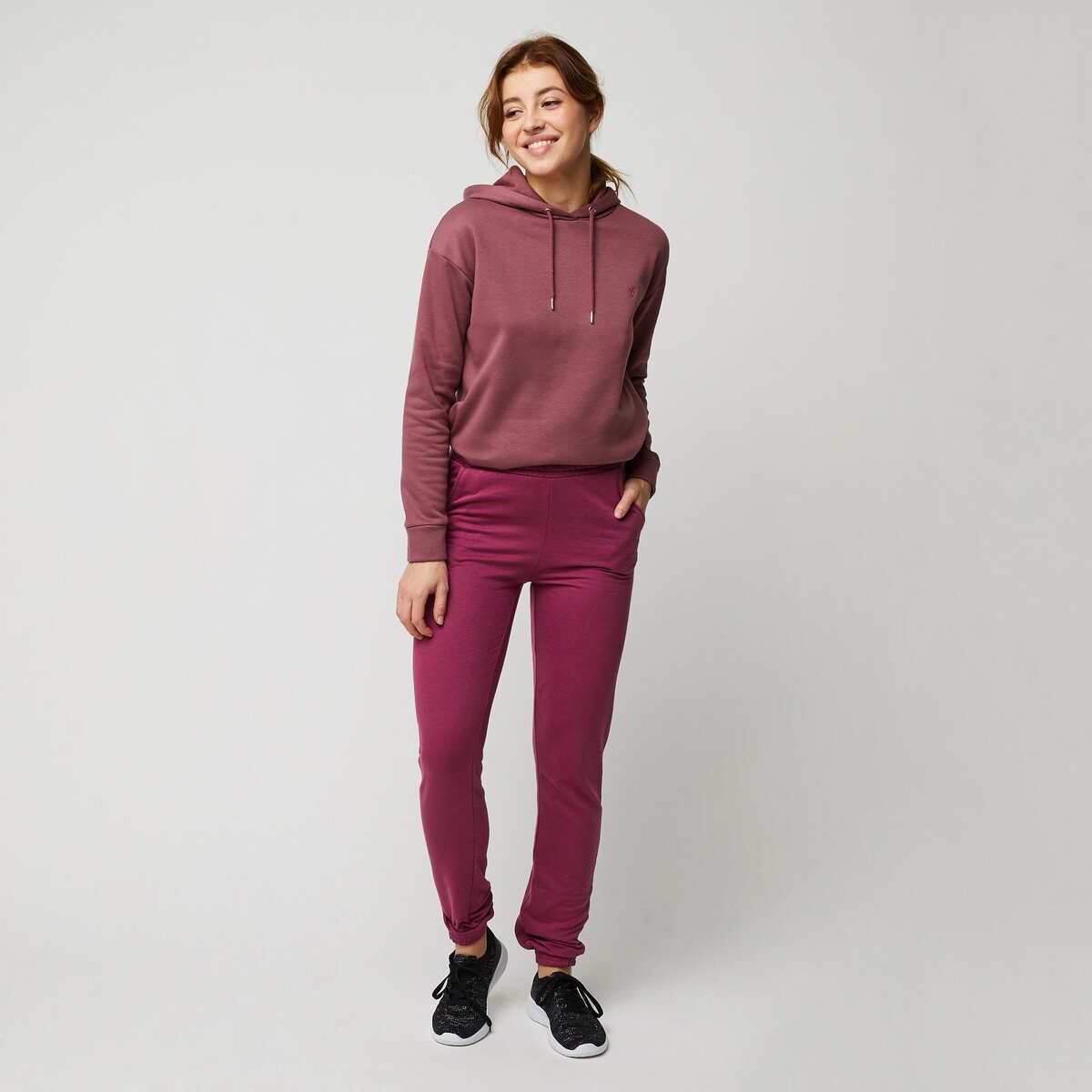 INEXTENSO Jogging lastique rose femme pas cher Auchan.fr