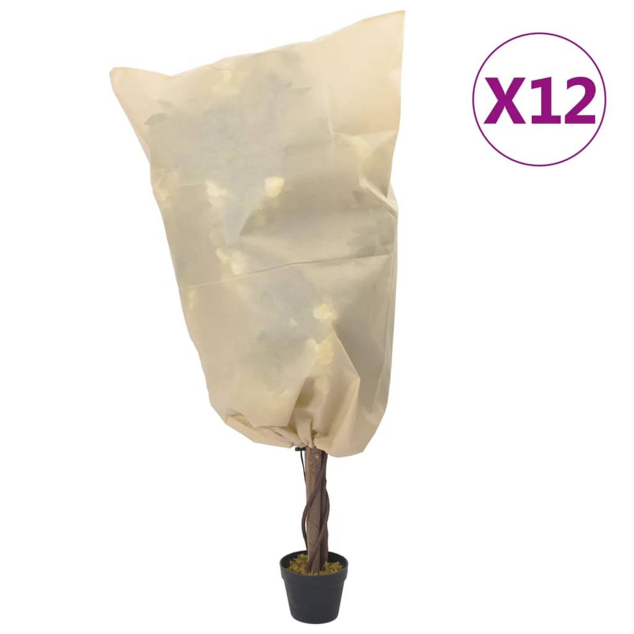 VIDAXL Housses de protection pour plantes avec cordon de serrage 12pcs