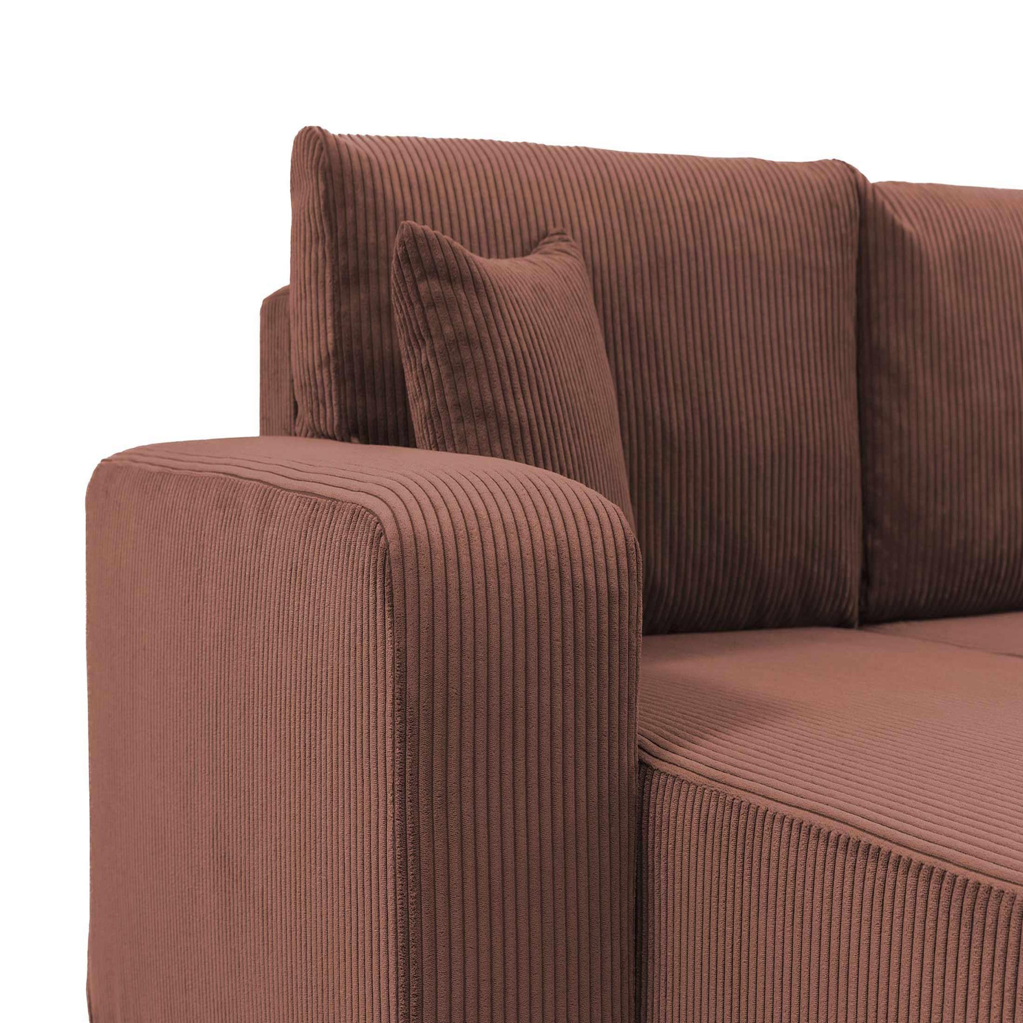 Voir la diapositive 4 : BEST MOBILIER Artemisa - canapé d'angle réversible 4 places - convertible avec coffre - en velours côtelé