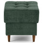 Voir la diapositive 1 : LISA DESIGN Anna - pouf en velours texturé - pieds en bois