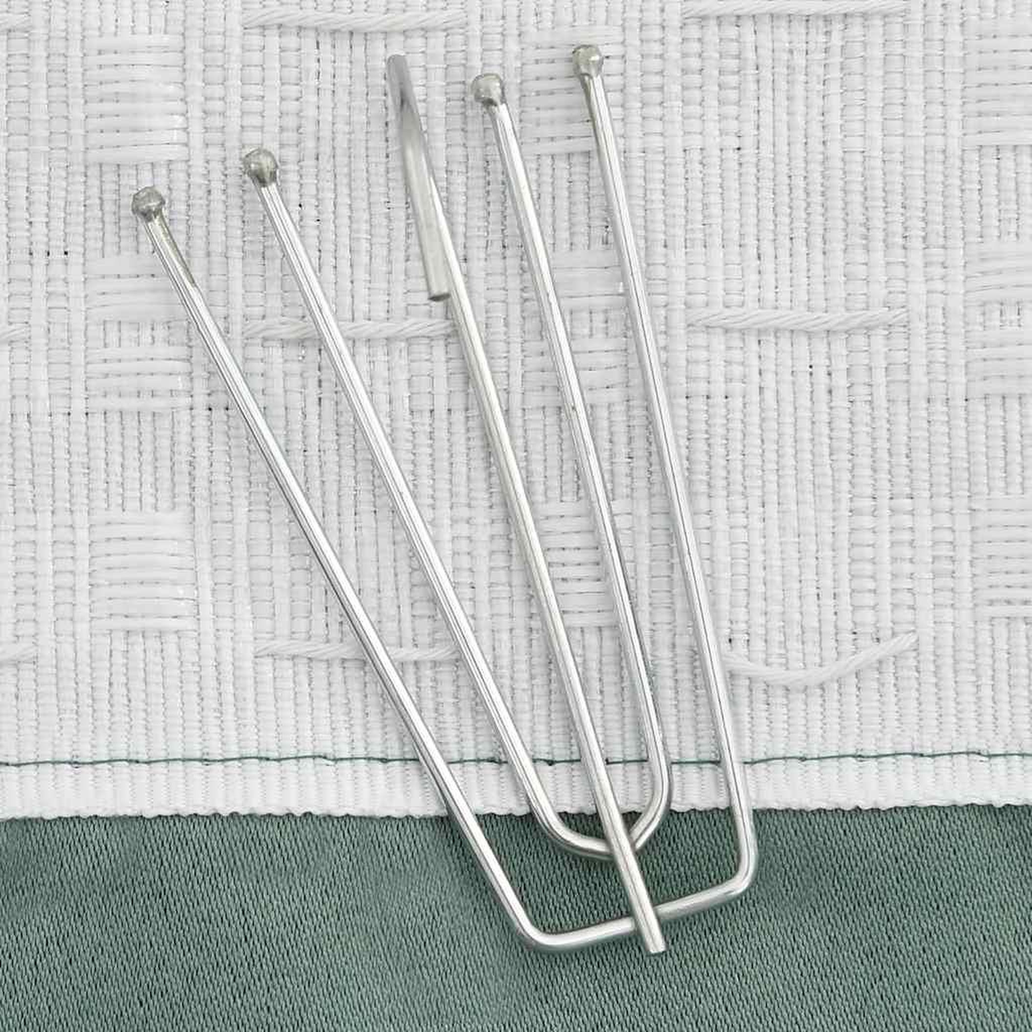 Voir la diapositive 3 : VIDAXL Rideaux occultants aspect lin avec crochets 2pcs Vert 140x175cm