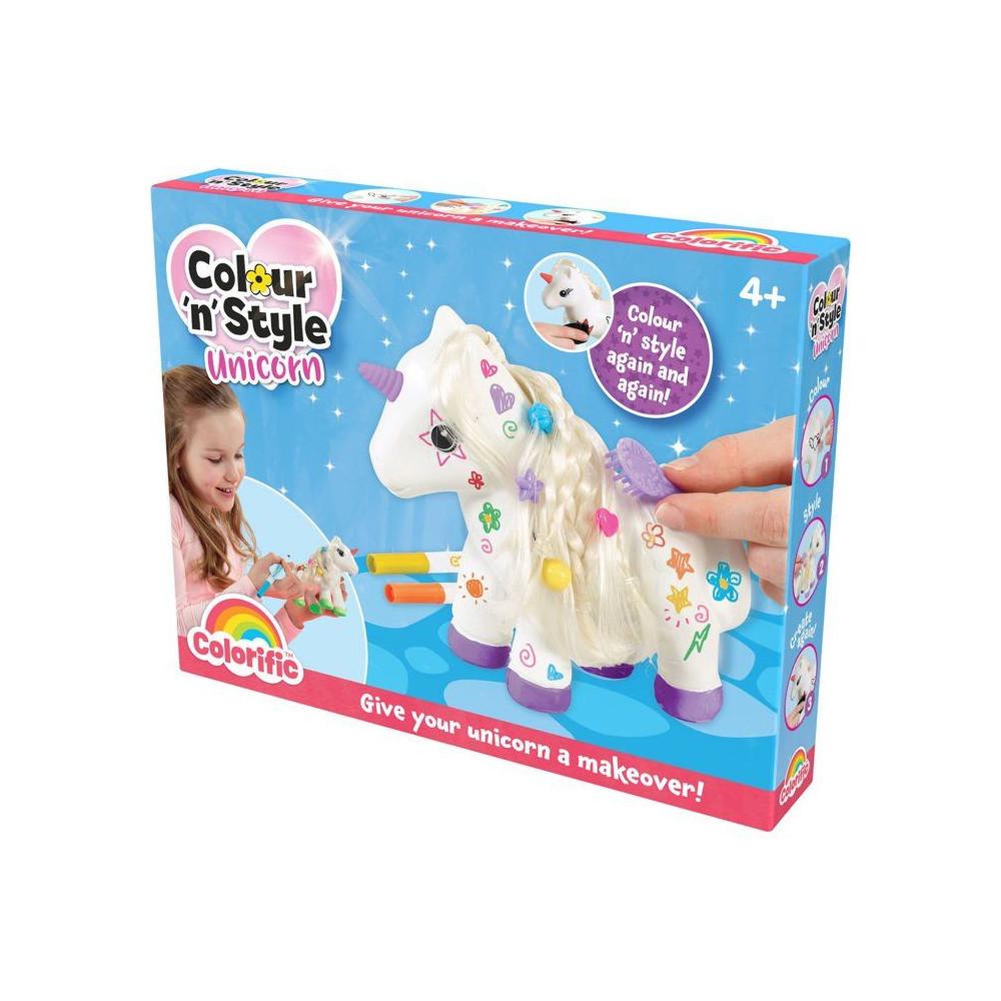 Voir la diapositive 2 : GOLIATH Kit créatif licorne effaçable réutilisable avec feutres, perles et brosse