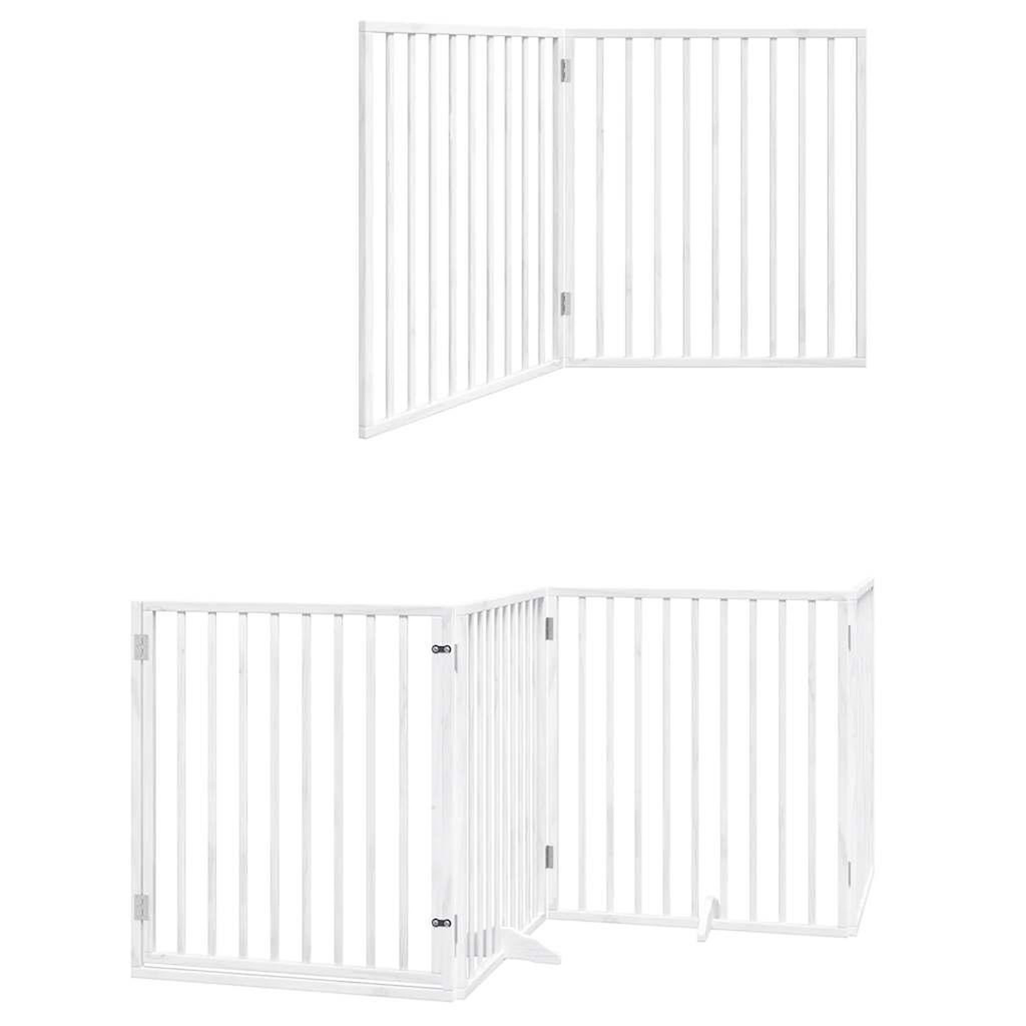 Voir la diapositive 6 : VIDAXL Barriere pour chien porte pliable 6panneaux blanc bois peuplier