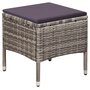 Voir la diapositive 4 : VIDAXL Chaise et tabouret d'exterieur et coussins Resine tressee Gris
